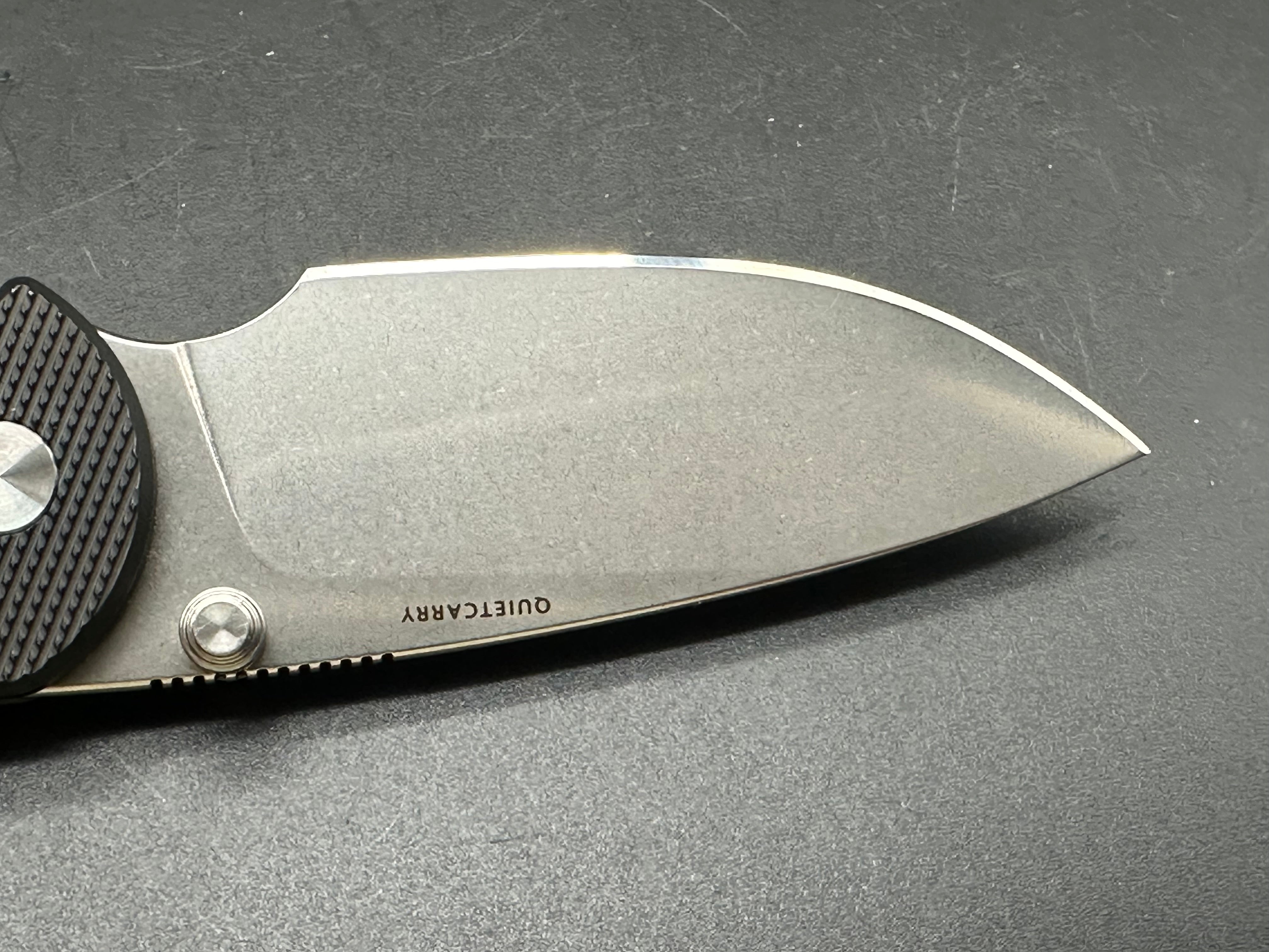 Quiet Carry The Drift stonewashed Vanax superclean blade knurled titanium handle