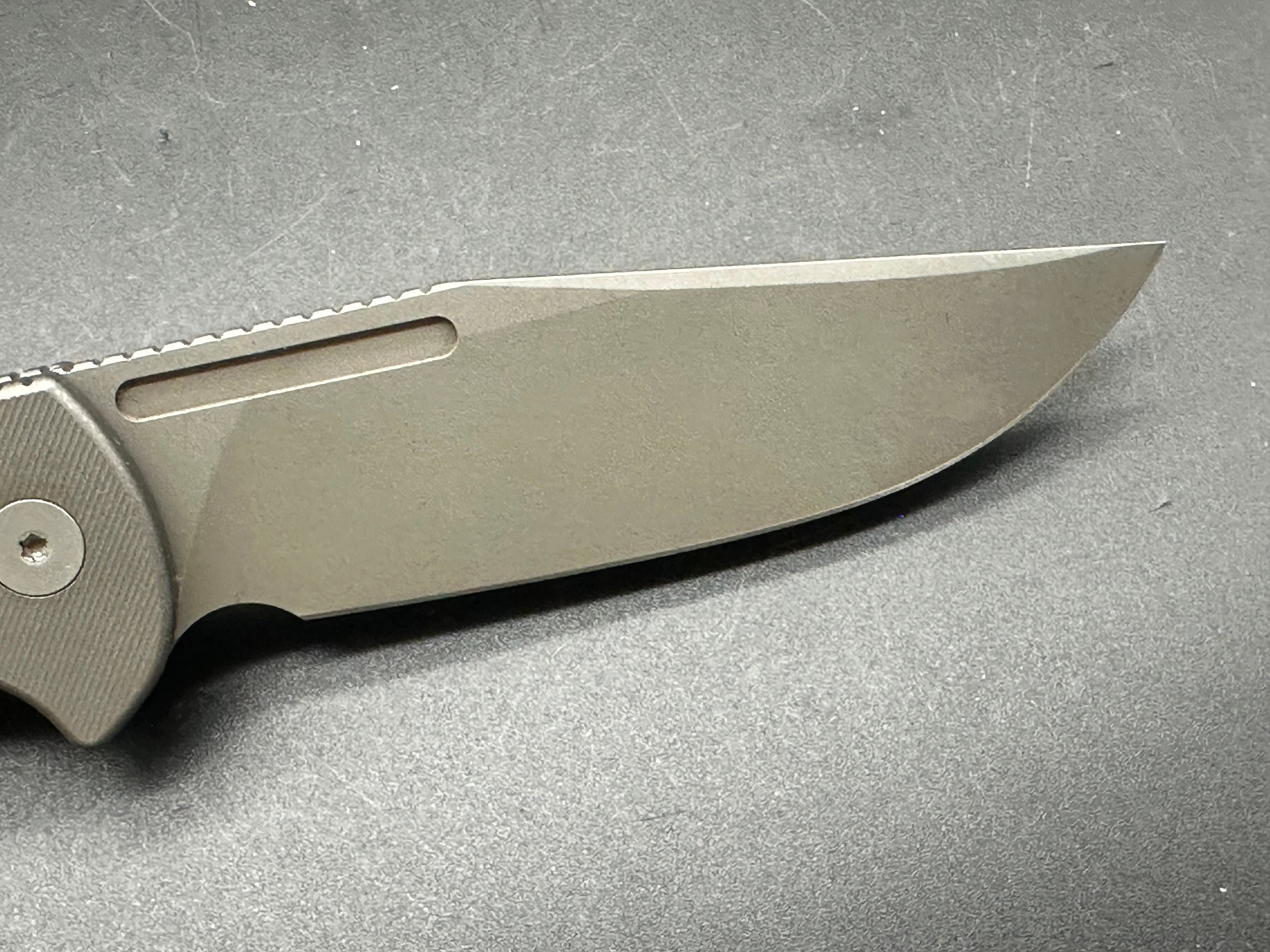 LUVTHEMKNIVES REZULT BUTTON LOCK, FINGER FLICKER & FLIPPER TITANIUM HANDLE BURGUNDY G10 INLAY 20CV