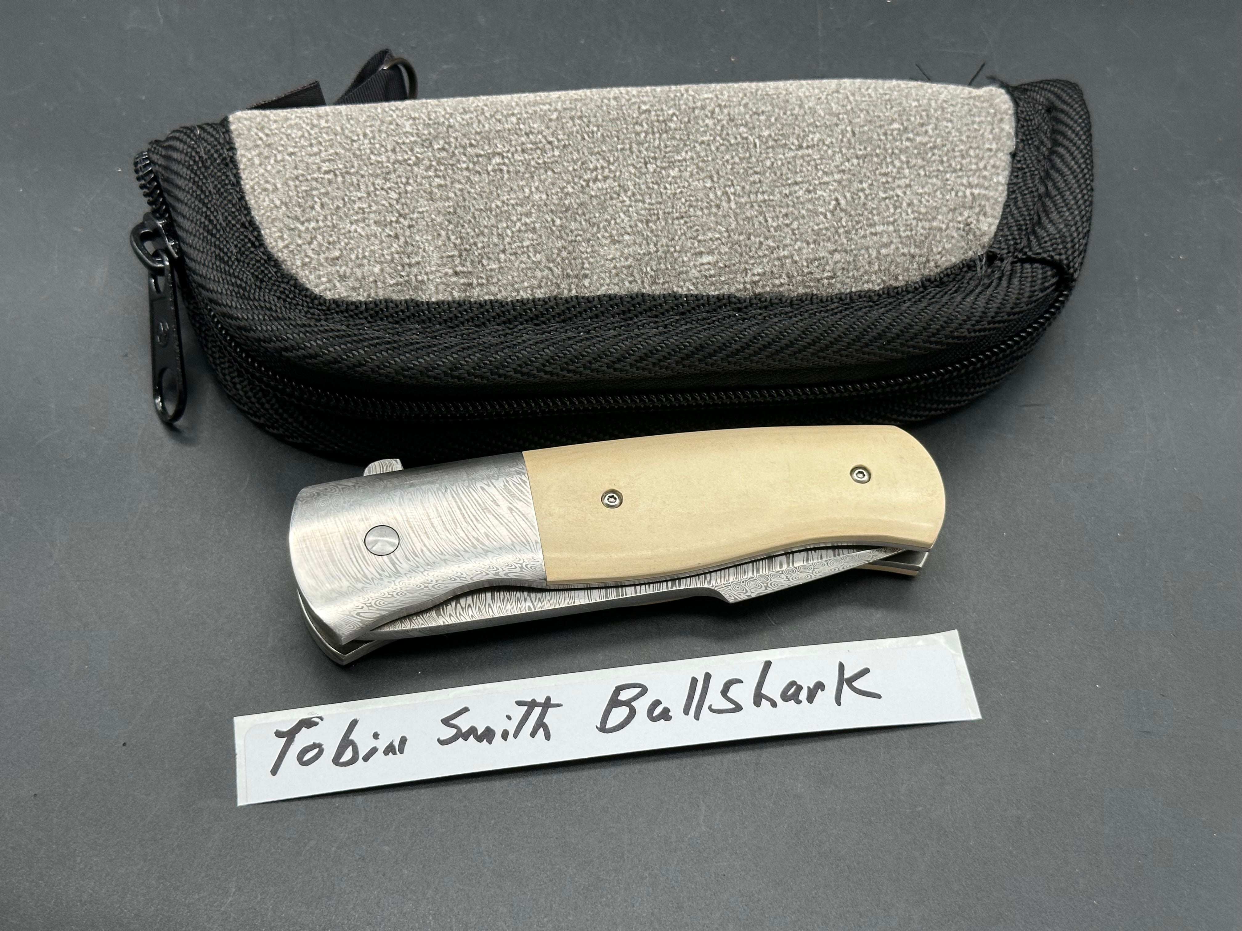 Tobin Smith Bullshark Ti liners/Micarta scales w/Damasteel blade
