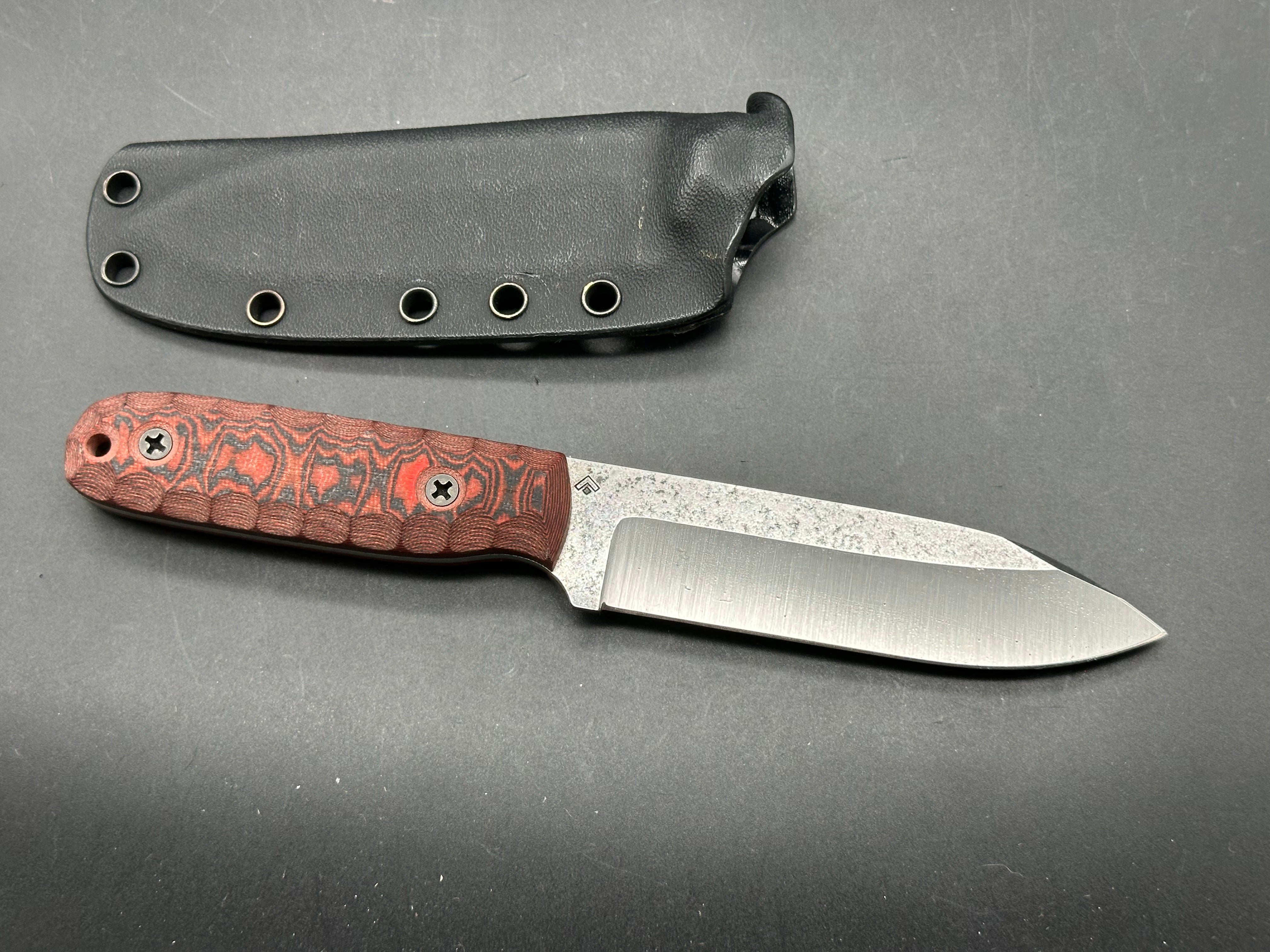 BGM Knives Kephart with black/red G-10 scales in 52100 steel