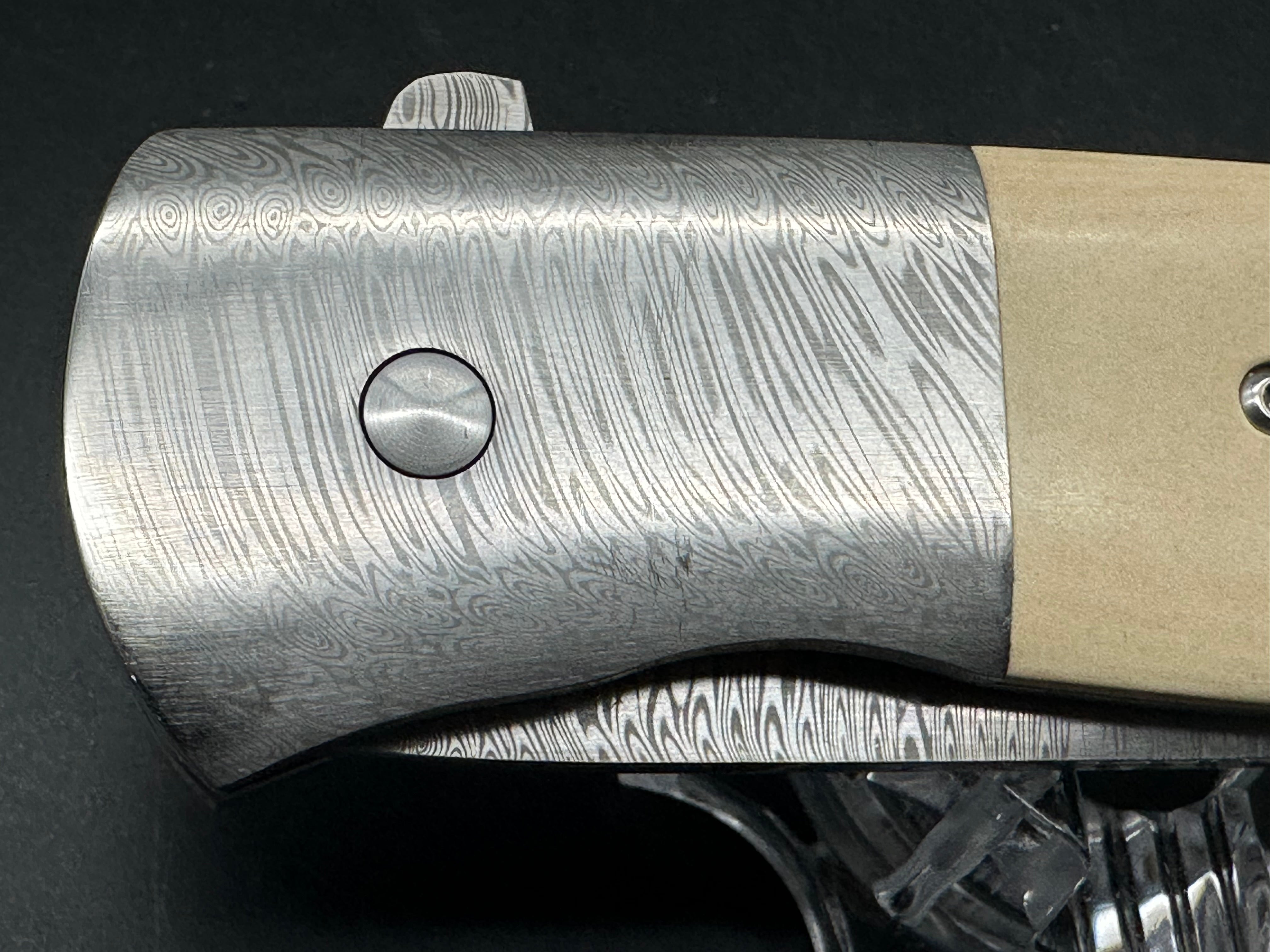 Tobin Smith Bullshark Ti liners/Micarta scales w/Damasteel blade
