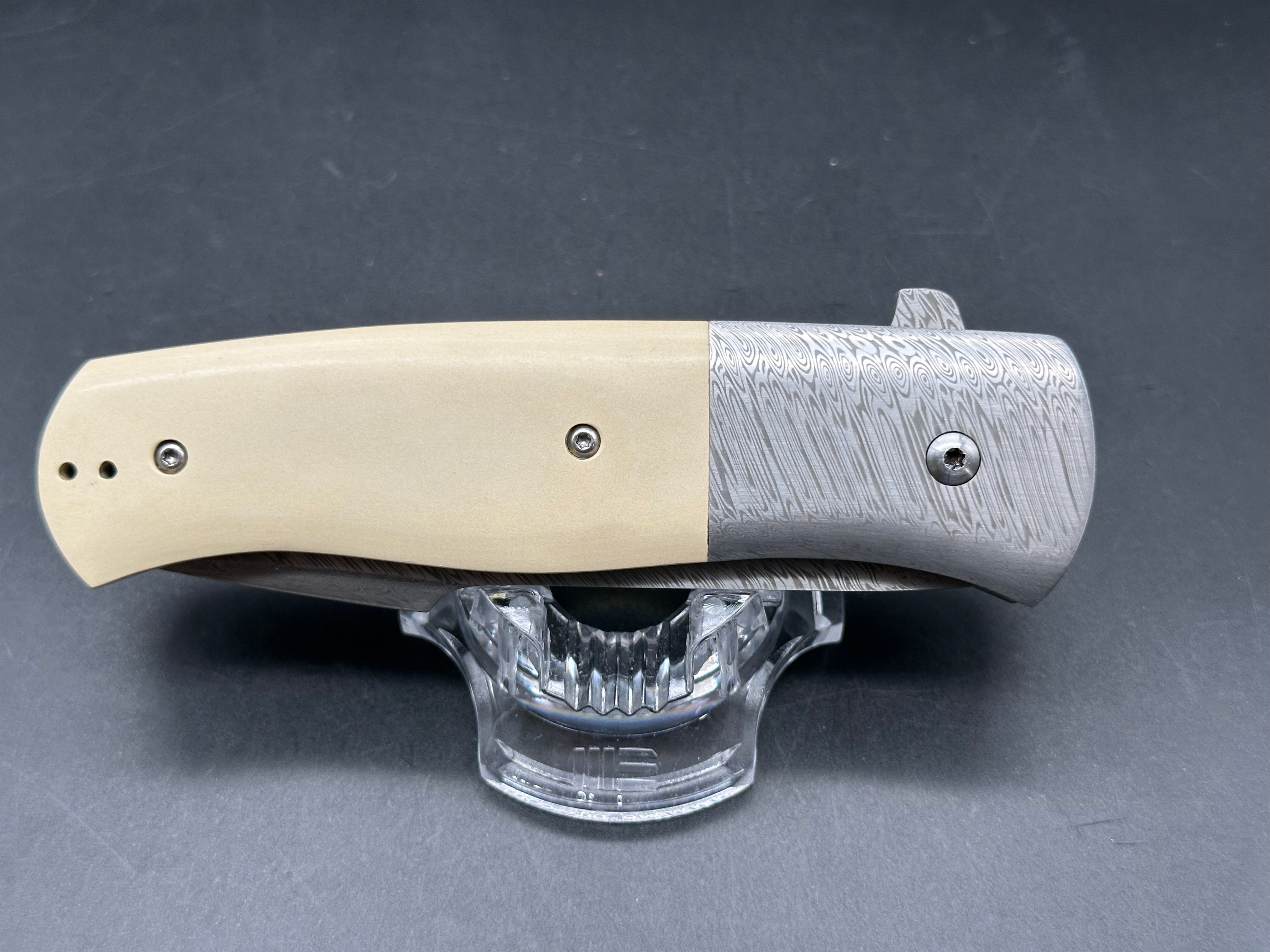 Tobin Smith Bullshark Ti liners/Micarta scales w/Damasteel blade