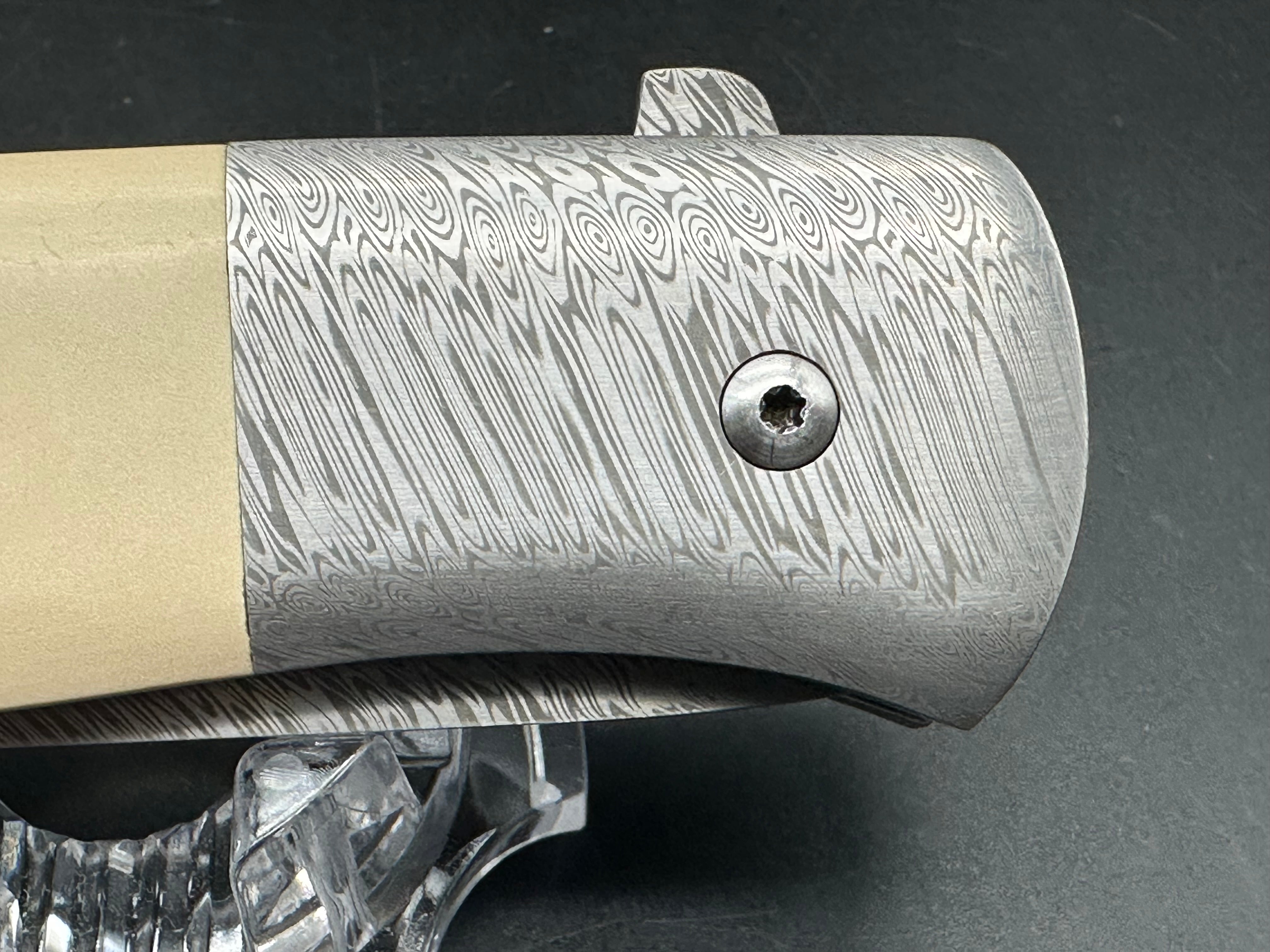 Tobin Smith Bullshark Ti liners/Micarta scales w/Damasteel blade