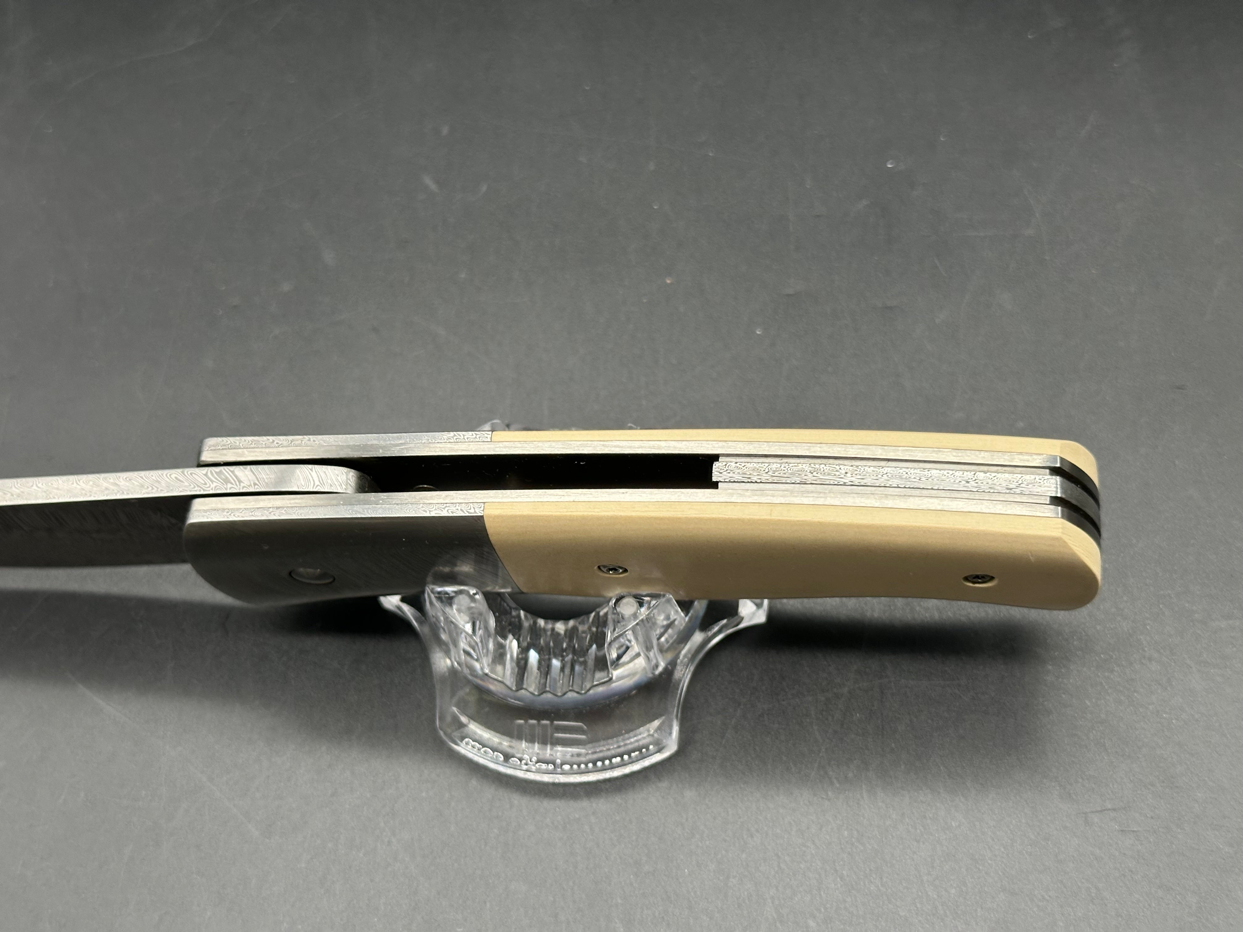 Tobin Smith Bullshark Ti liners/Micarta scales w/Damasteel blade