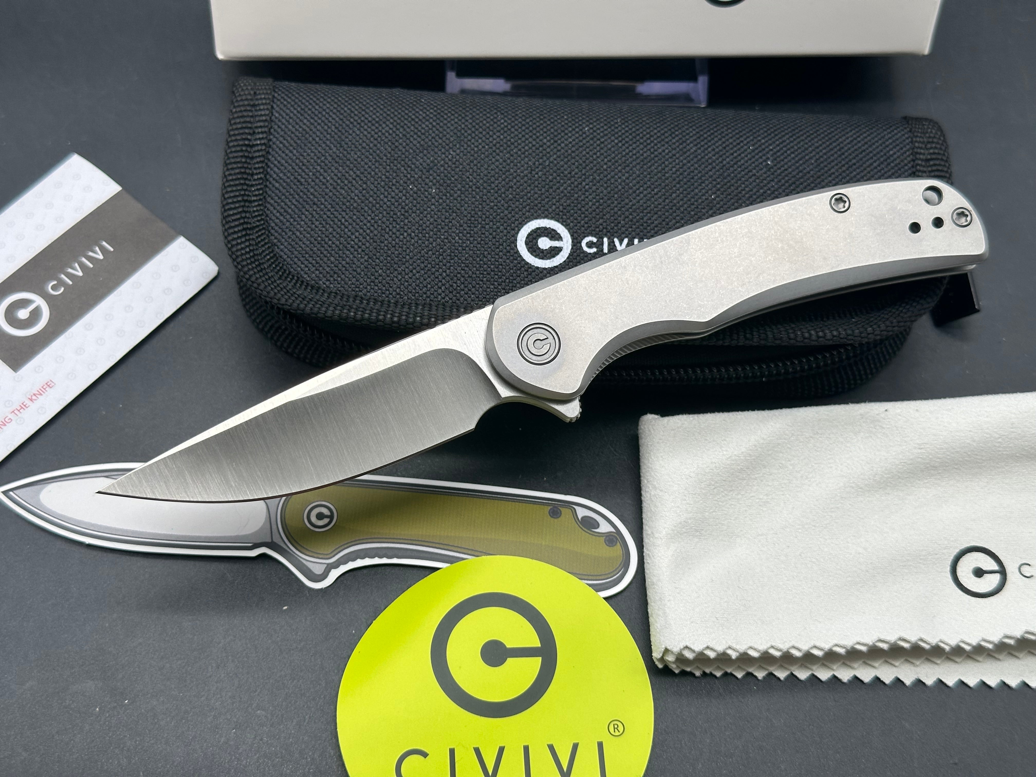 CIVIVI NOx Flipper Knife Stainless Steel Handle (2.97" Nitro-V Blade)