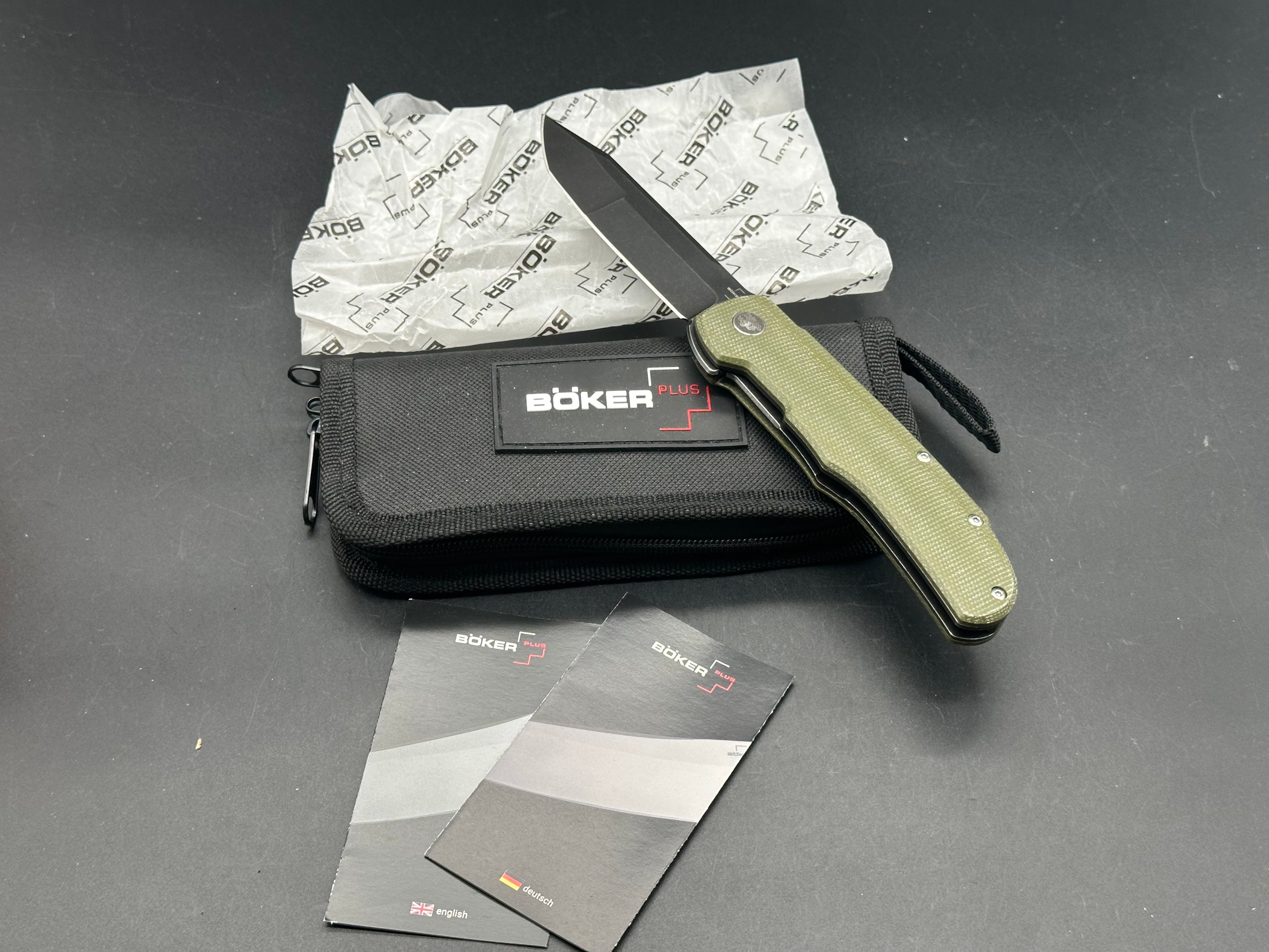 Boker Tac-Master Liner Lock Knife Green Micarta (3.9" SW)