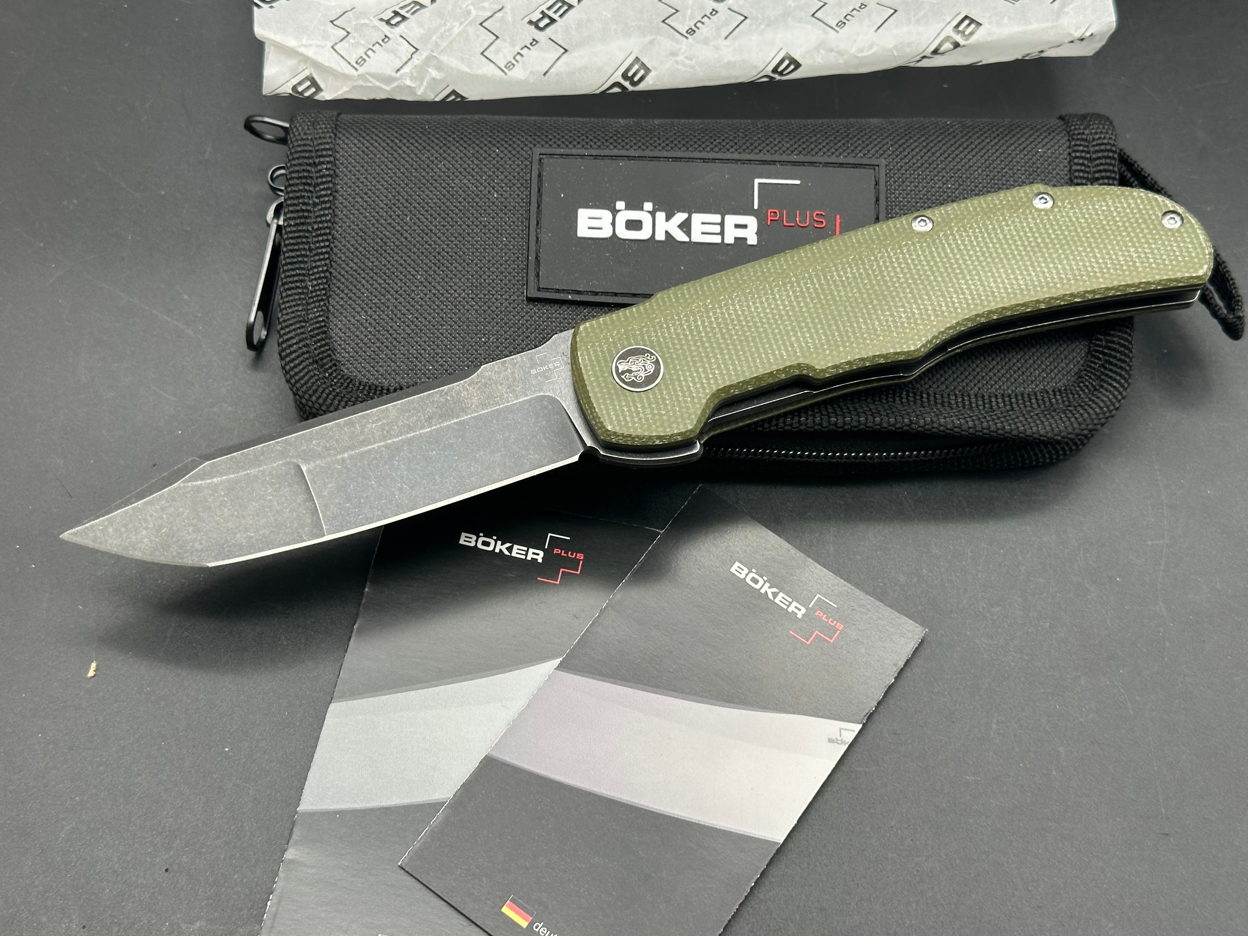Boker Tac-Master Liner Lock Knife Green Micarta (3.9" SW)