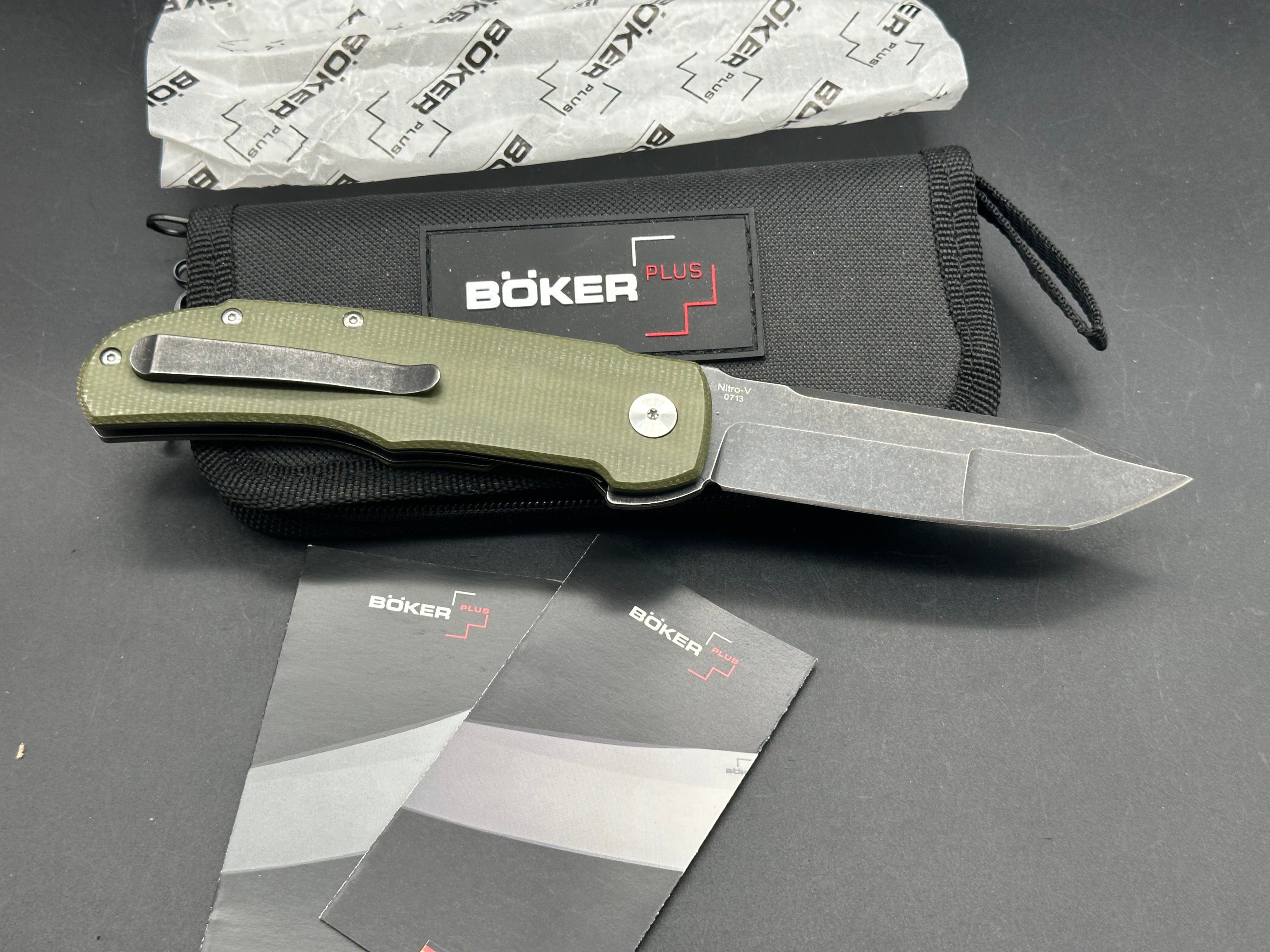 Boker Tac-Master Liner Lock Knife Green Micarta (3.9" SW)