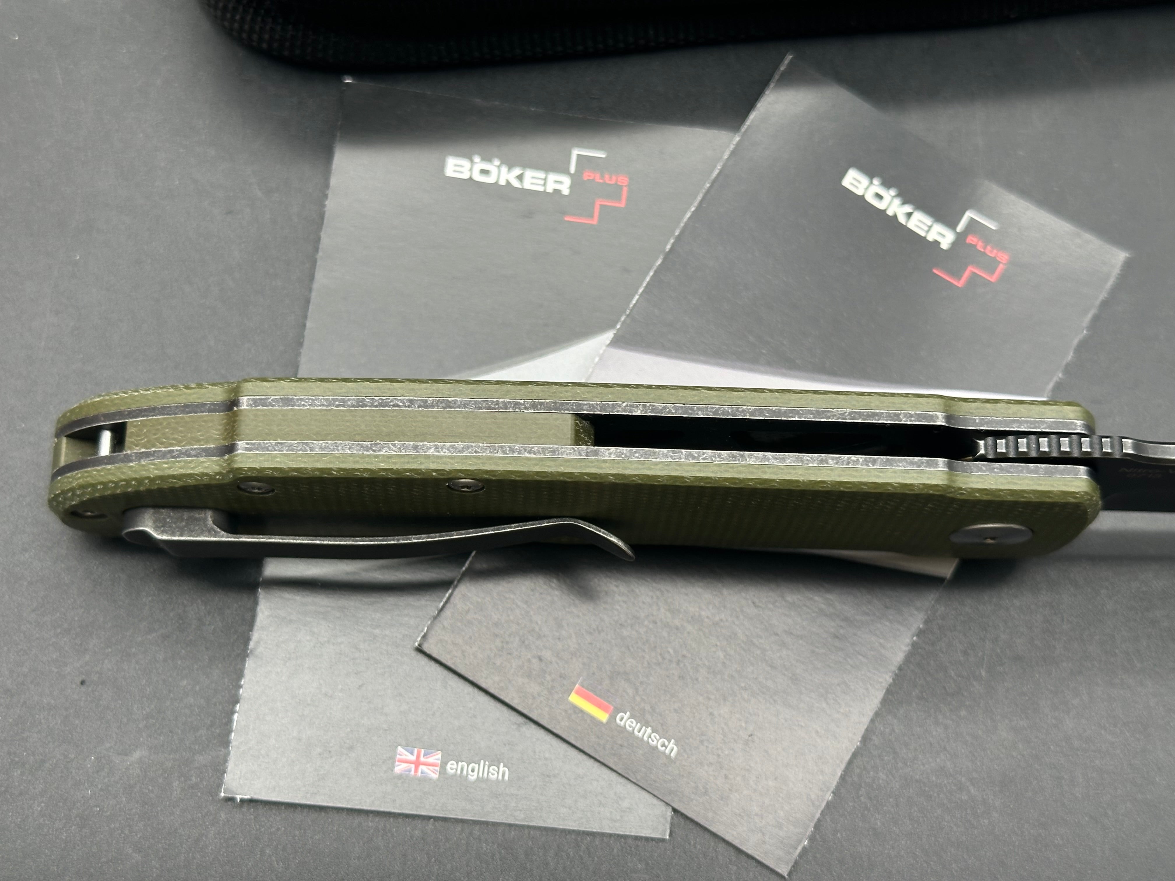 Boker Tac-Master Liner Lock Knife Green Micarta (3.9" SW)