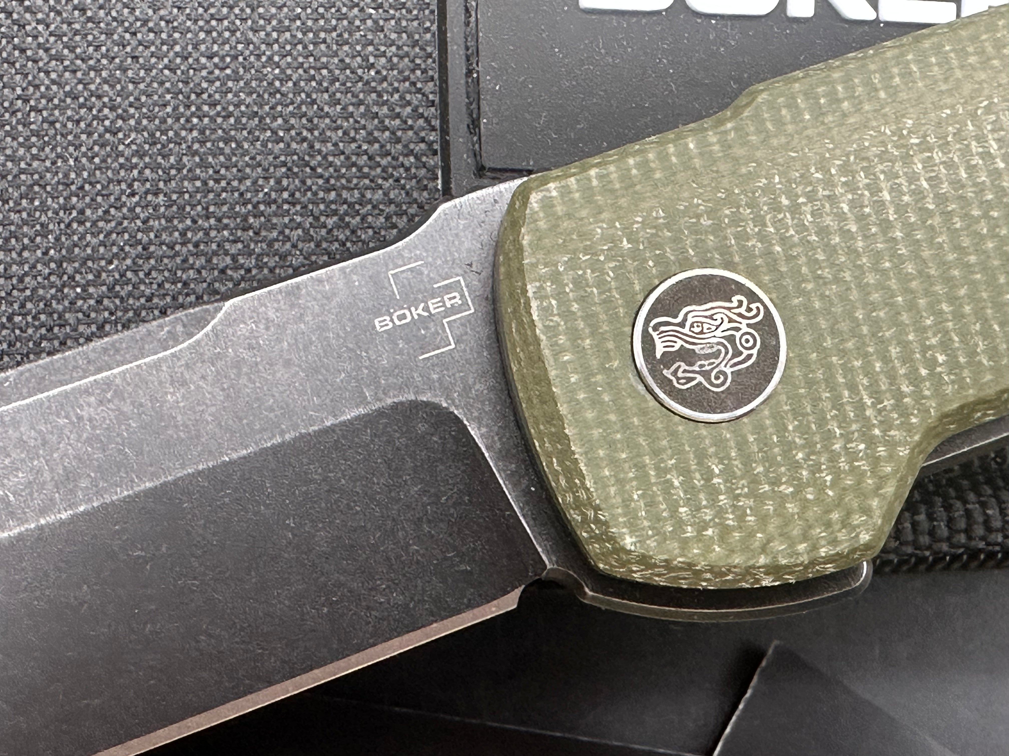 Boker Tac-Master Liner Lock Knife Green Micarta (3.9" SW)