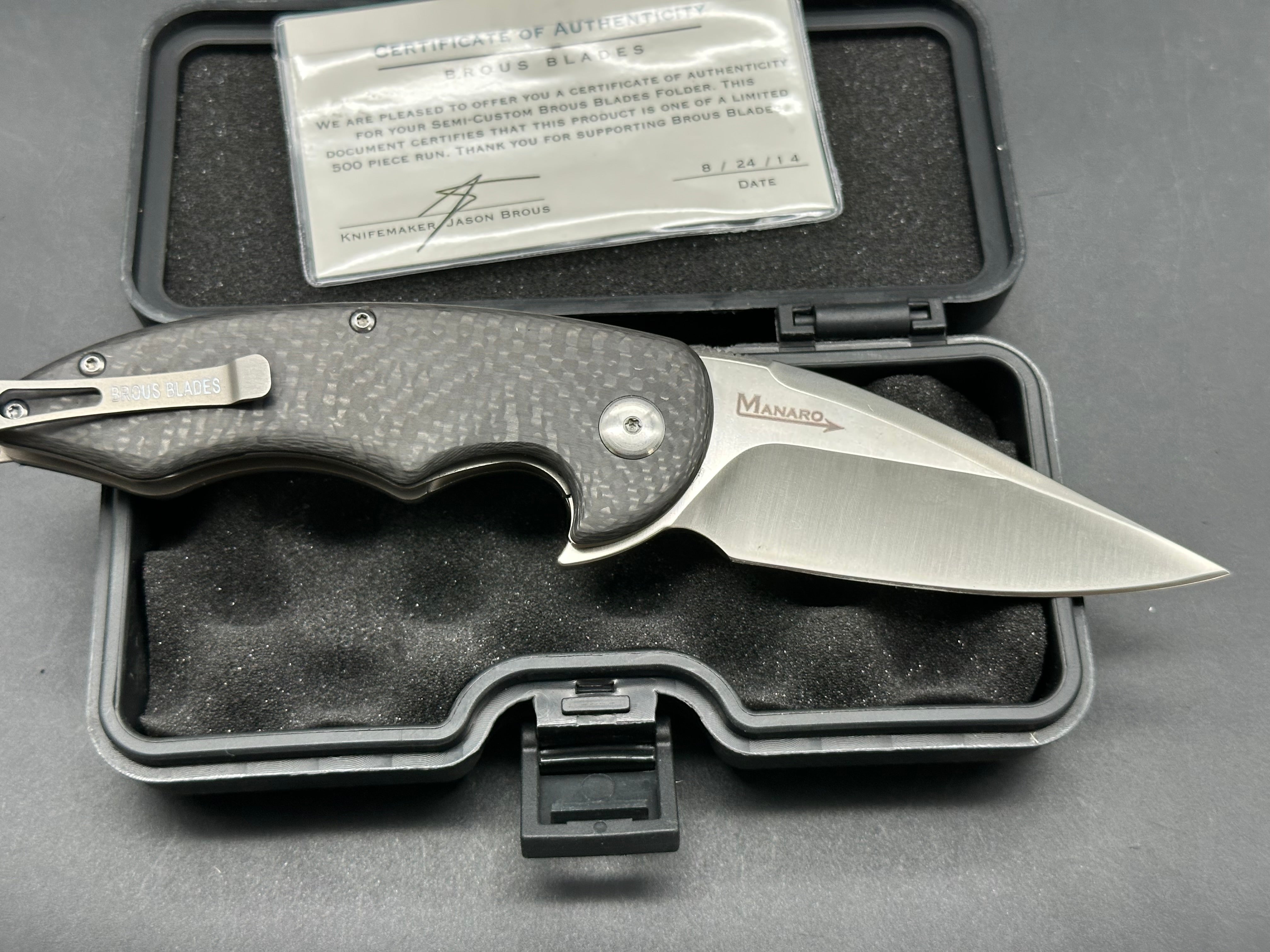 Brous Blades Sinner CF scales w/D2 blade