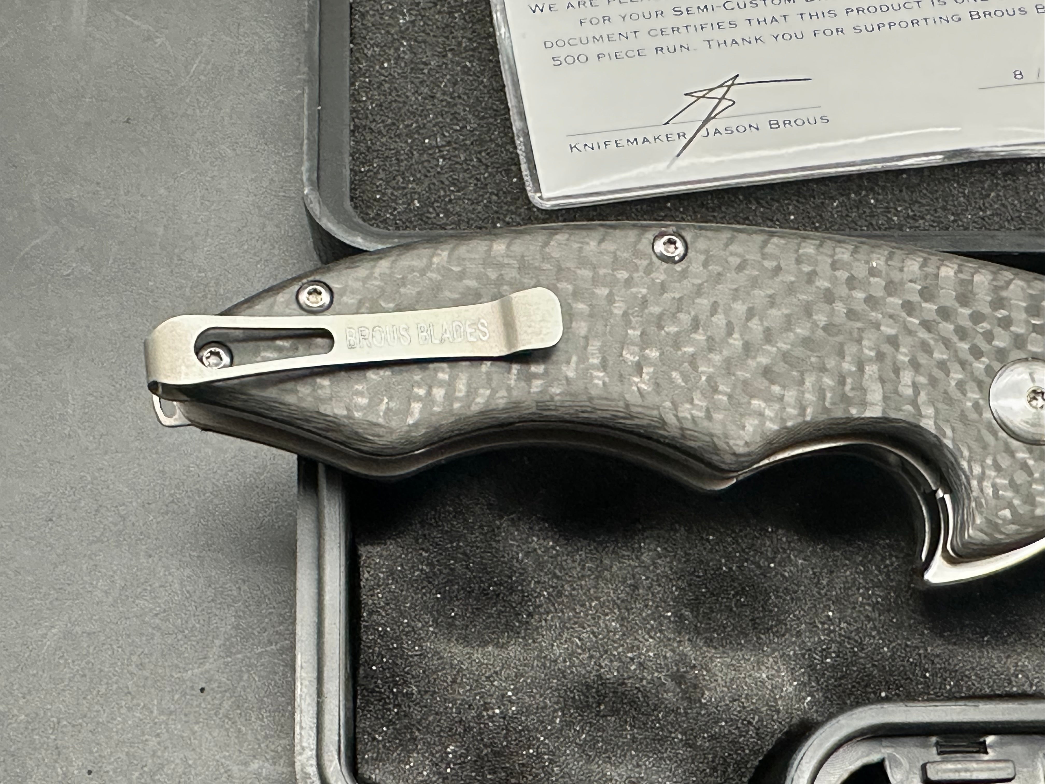 Brous Blades Sinner CF scales w/D2 blade