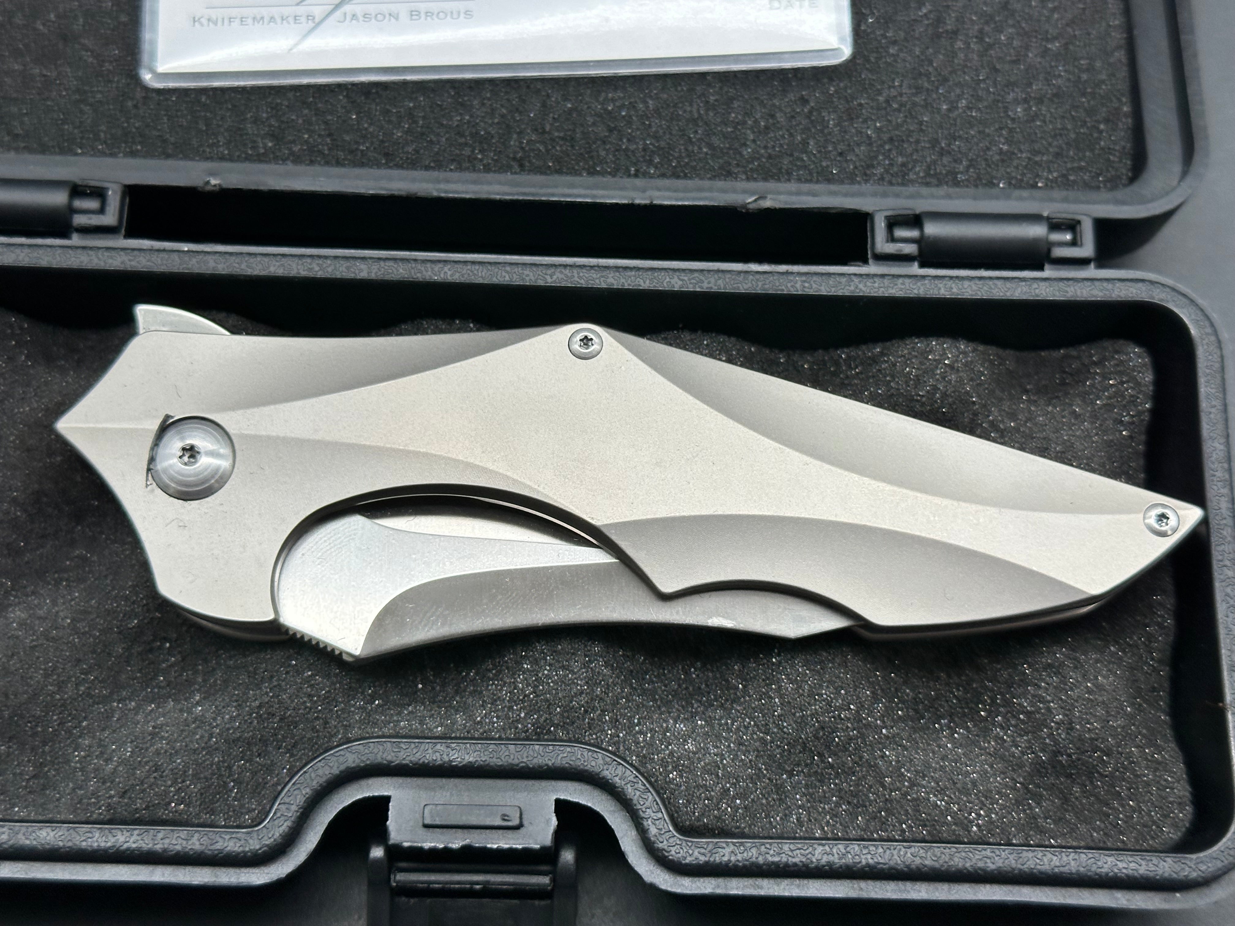 Brous Blades Ante Up Titanium handle w/D2 blade