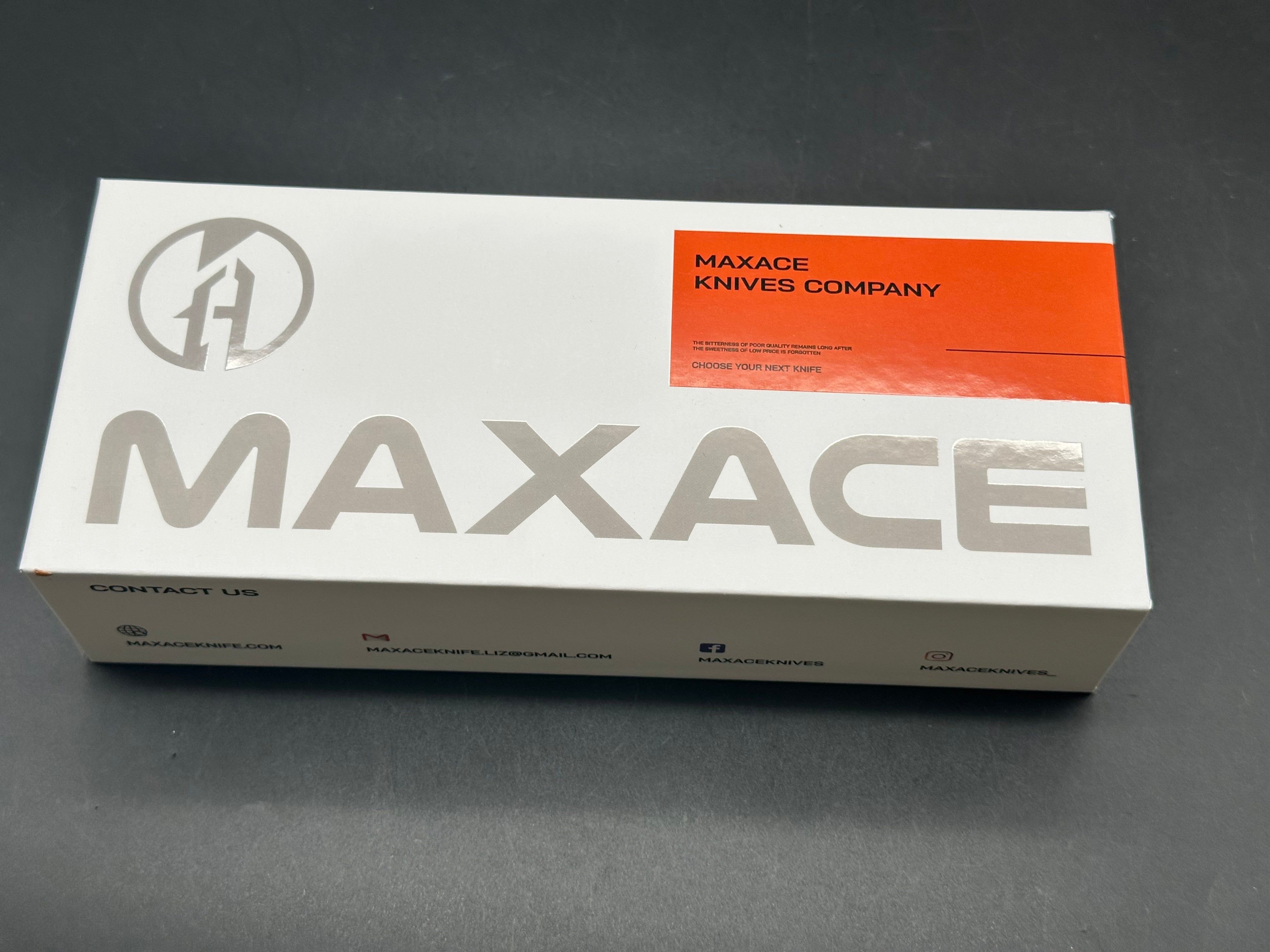 Maxace Balance (NEW), 3.74" M390 Stonewash Blade with Dark Stonewash Titanium Handle