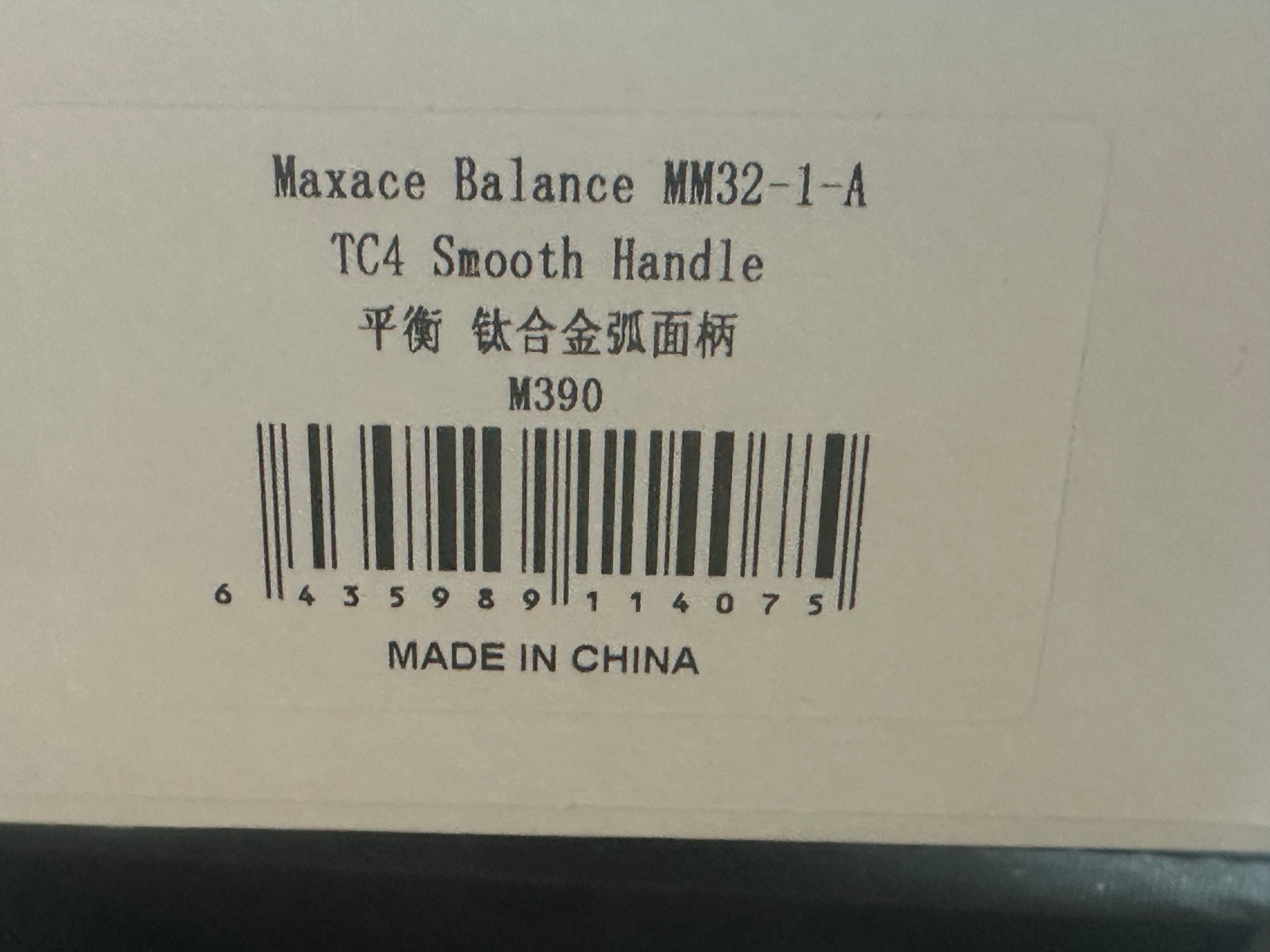 Maxace Balance (NEW), 3.74" M390 Stonewash Blade with Dark Stonewash Titanium Handle