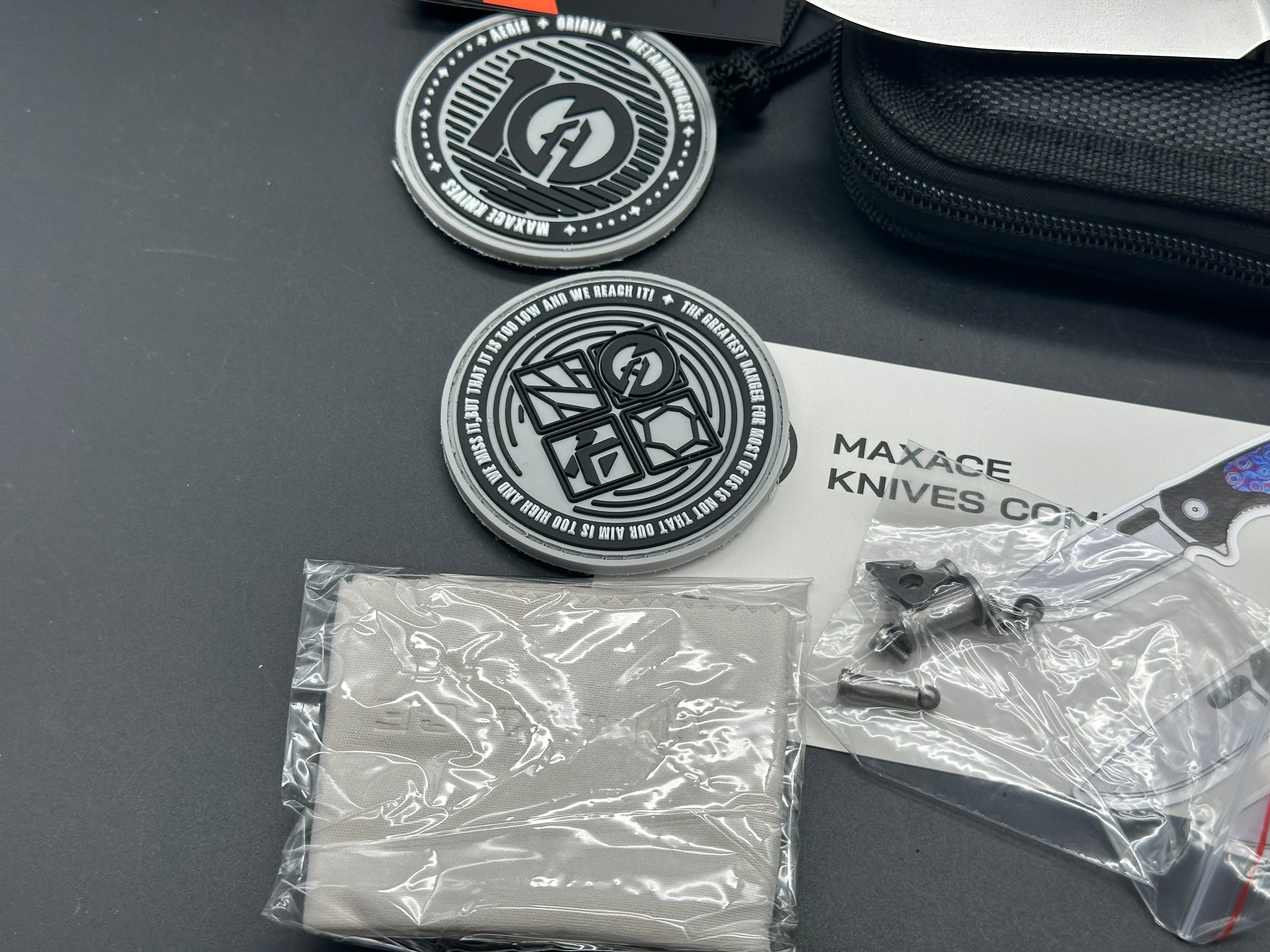 Maxace Balance (NEW), 3.74" M390 Stonewash Blade with Dark Stonewash Titanium Handle