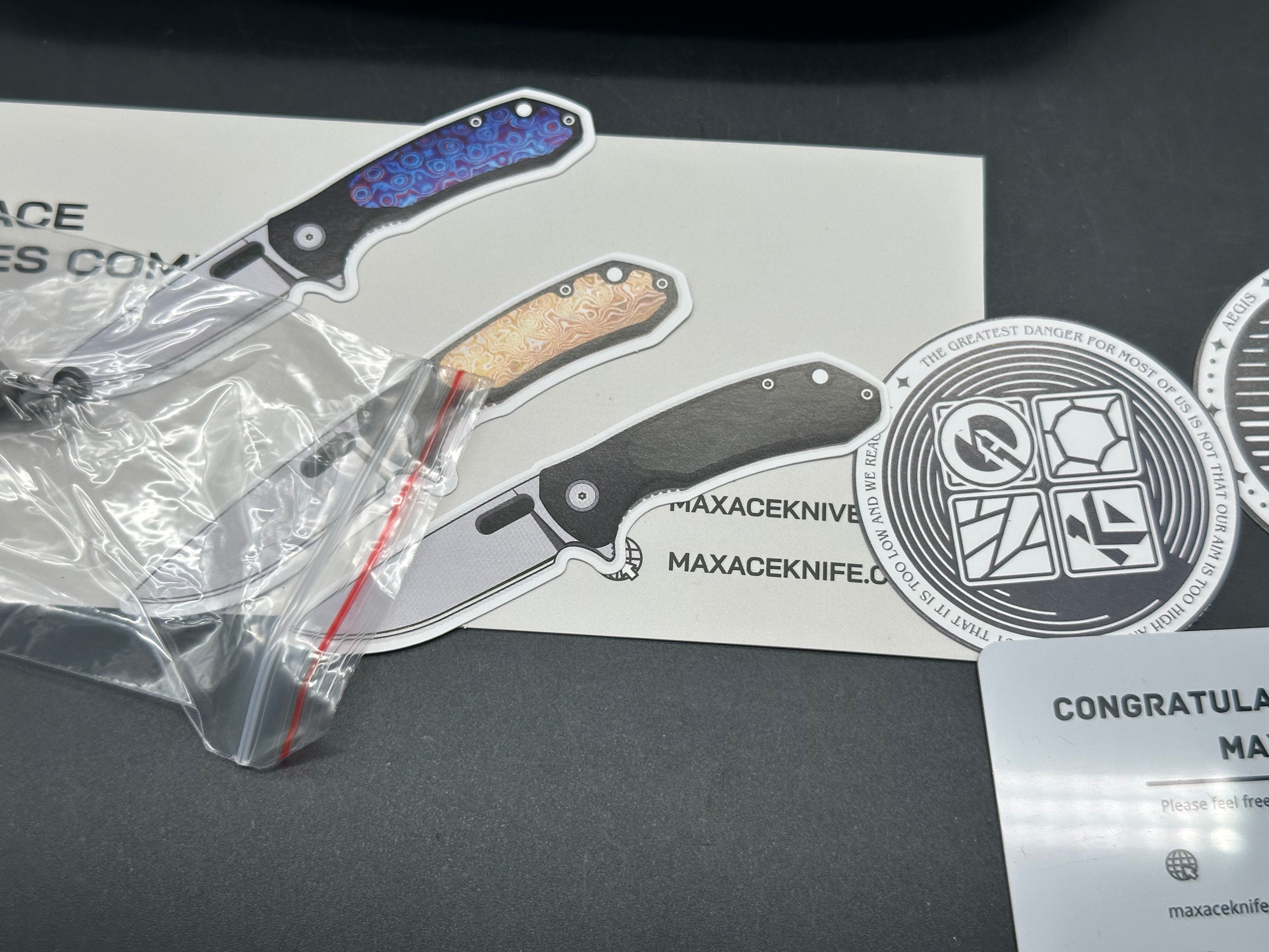 Maxace Balance (NEW), 3.74" M390 Stonewash Blade with Dark Stonewash Titanium Handle