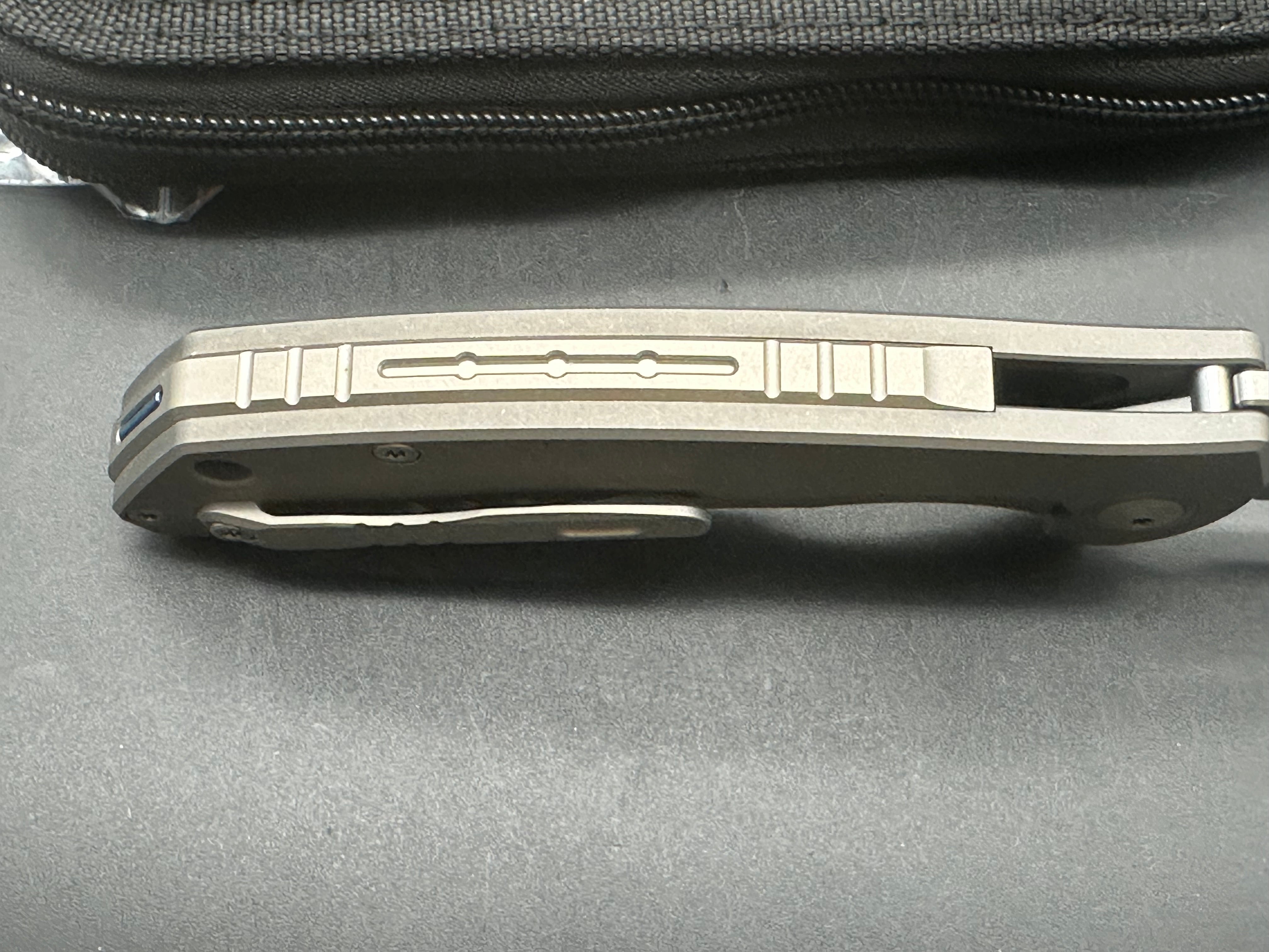 Maxace Balance (NEW), 3.74" M390 Stonewash Blade with Dark Stonewash Titanium Handle