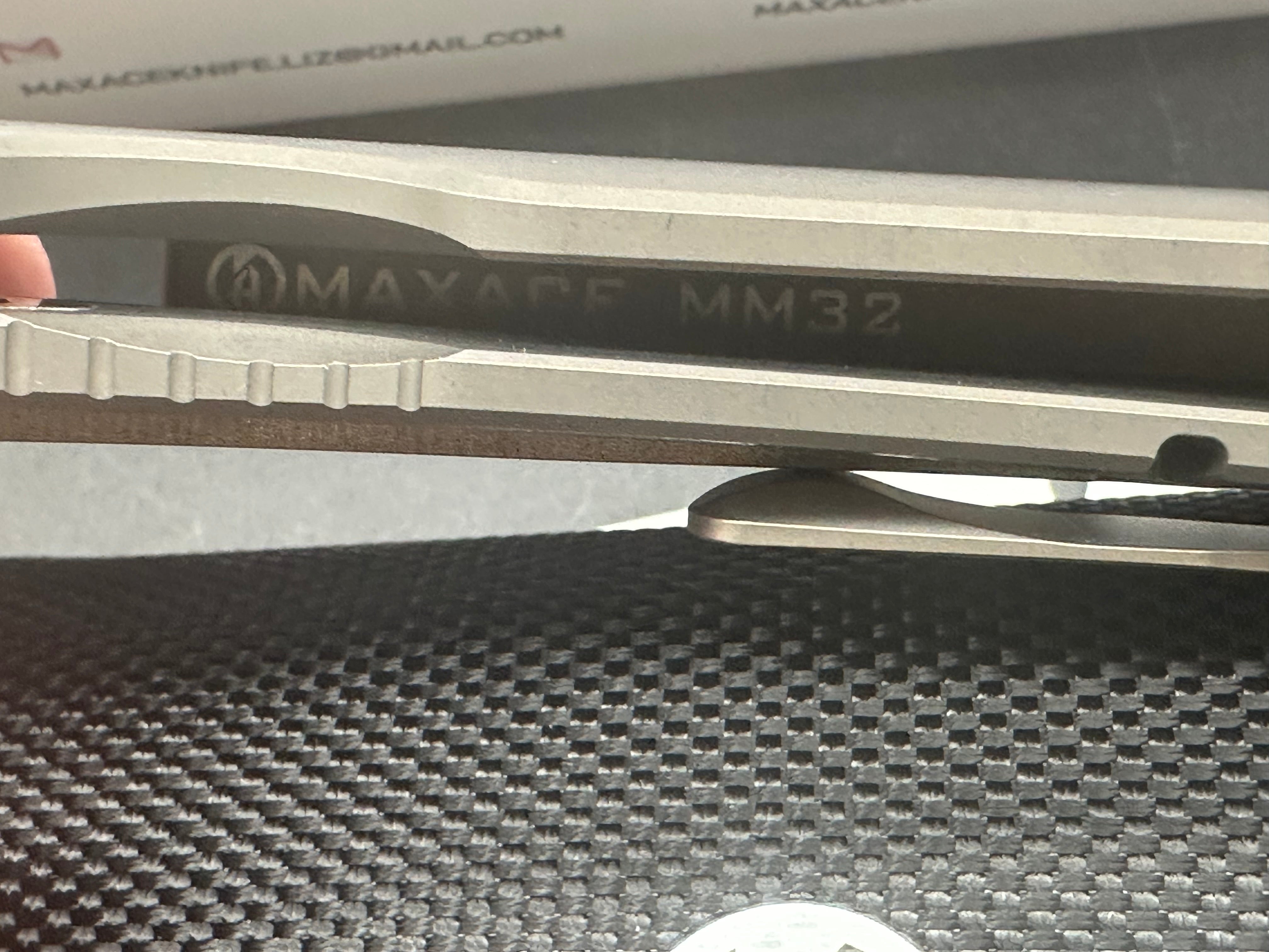 Maxace Balance (NEW), 3.74" M390 Stonewash Blade with Dark Stonewash Titanium Handle