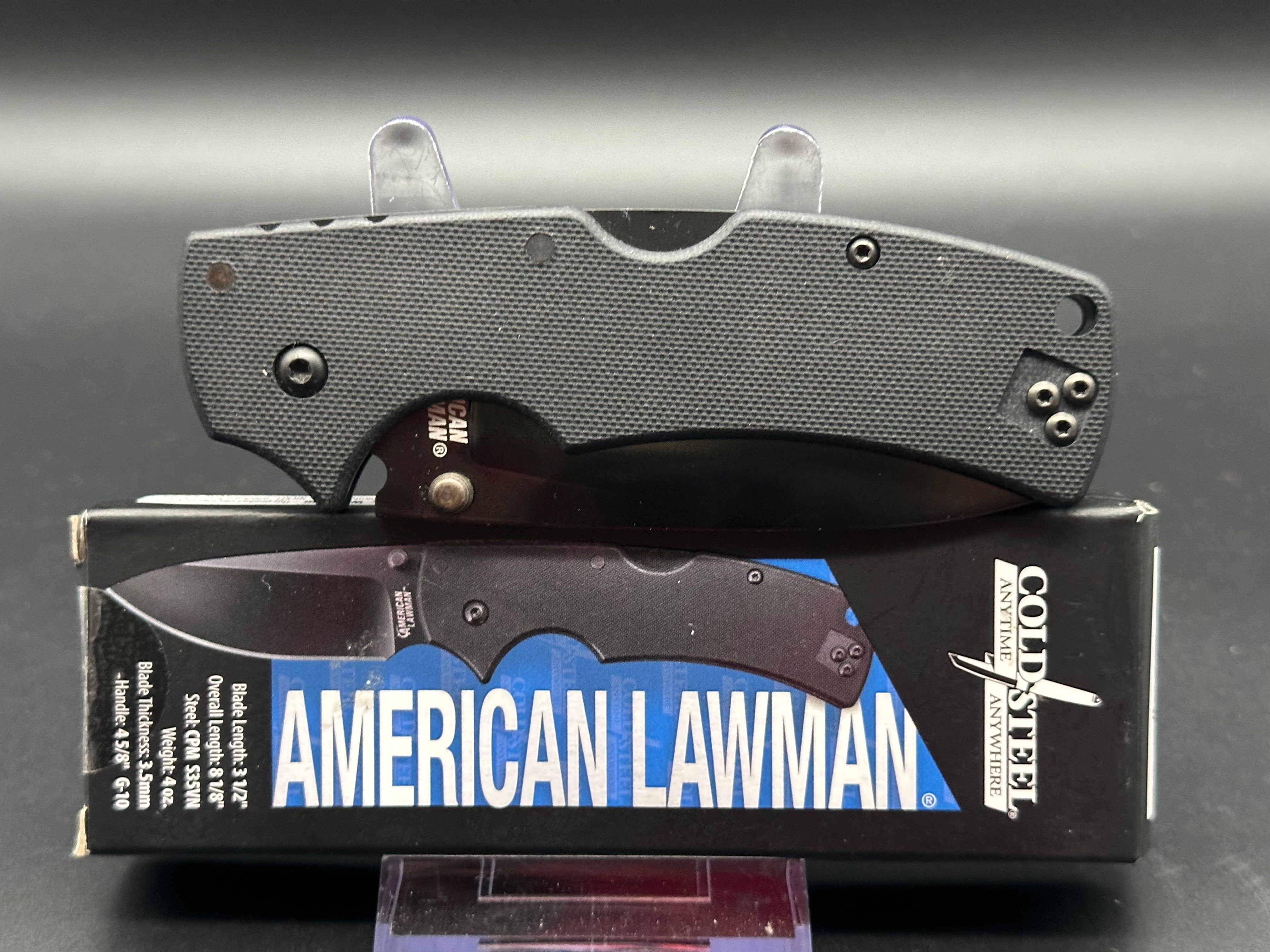 COLD STEEL AMERICAN LAWMAN KNIFE BLACK HANDLE BLACK S35VN