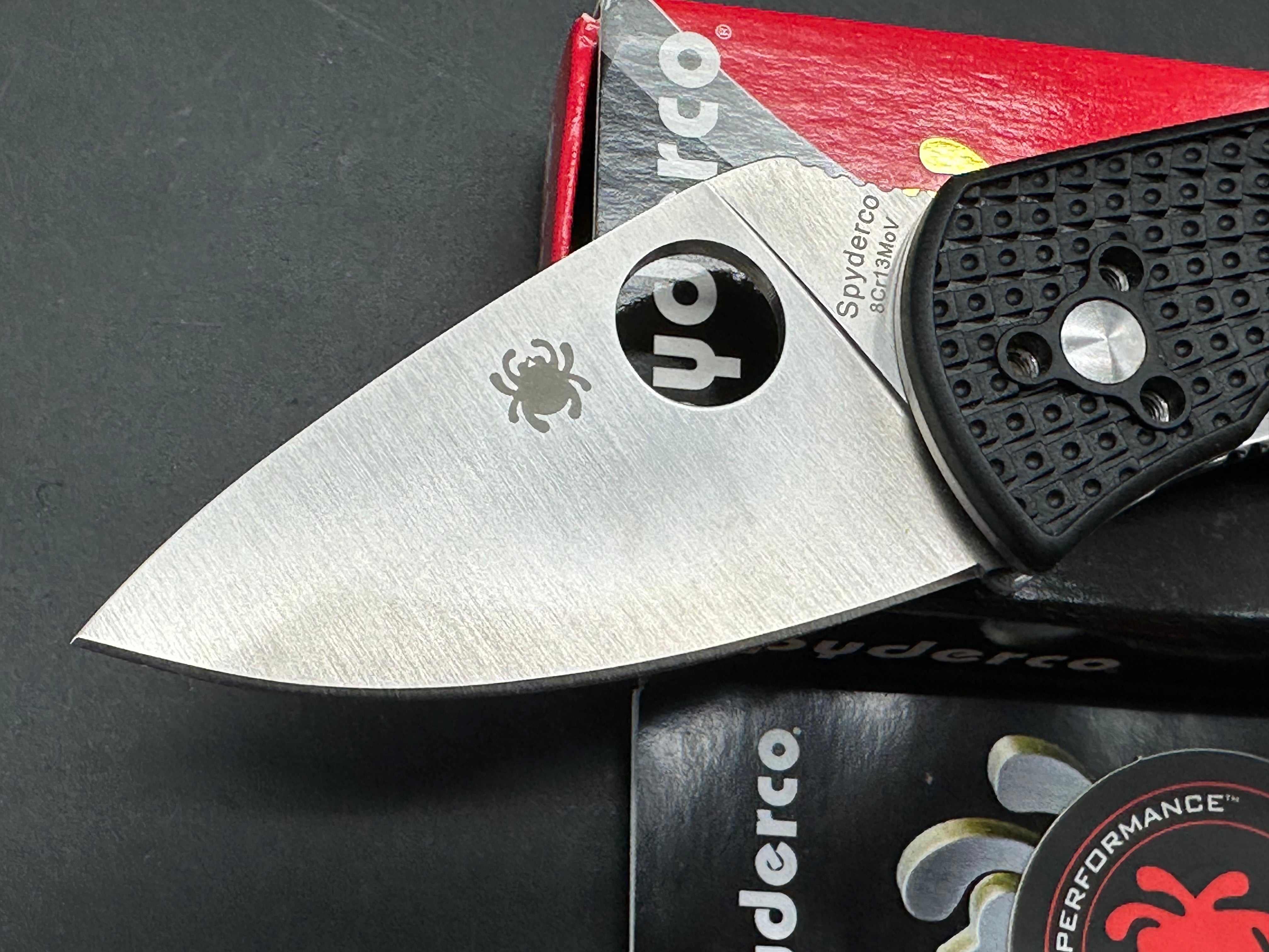 Spyderco Ambitious Lightweight 2.31" 8Cr13MoV Satin Blade with Black FRN Scales