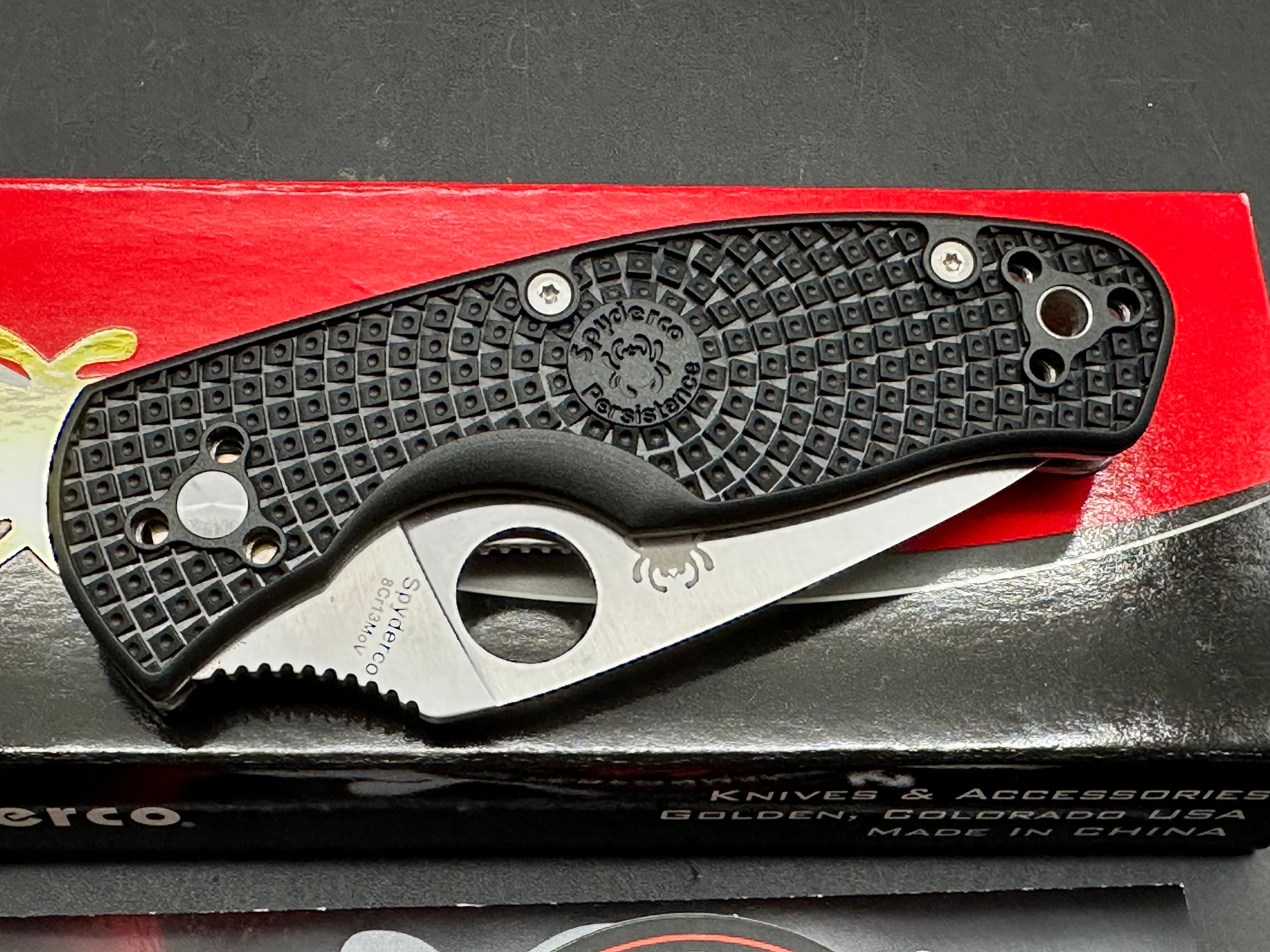 Spyderco Persistence Lightweight 2.75" 8Cr13MoV Satin Blade with Black FRN Scales
