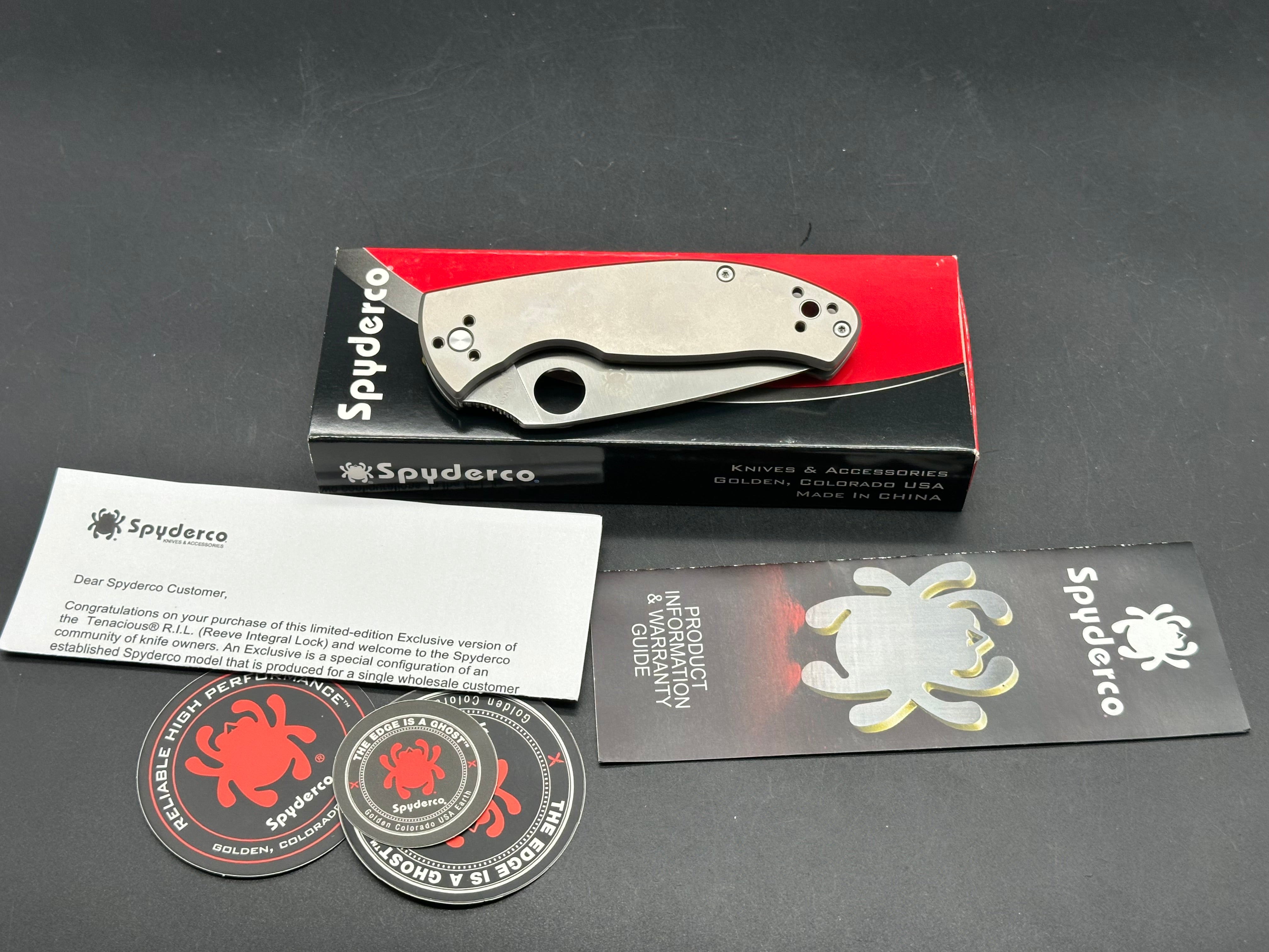 Spyderco Tenacious Titanium 3.39" 8Cr13MoV Satin Blade with Gray Titanium Frame Lock Scales