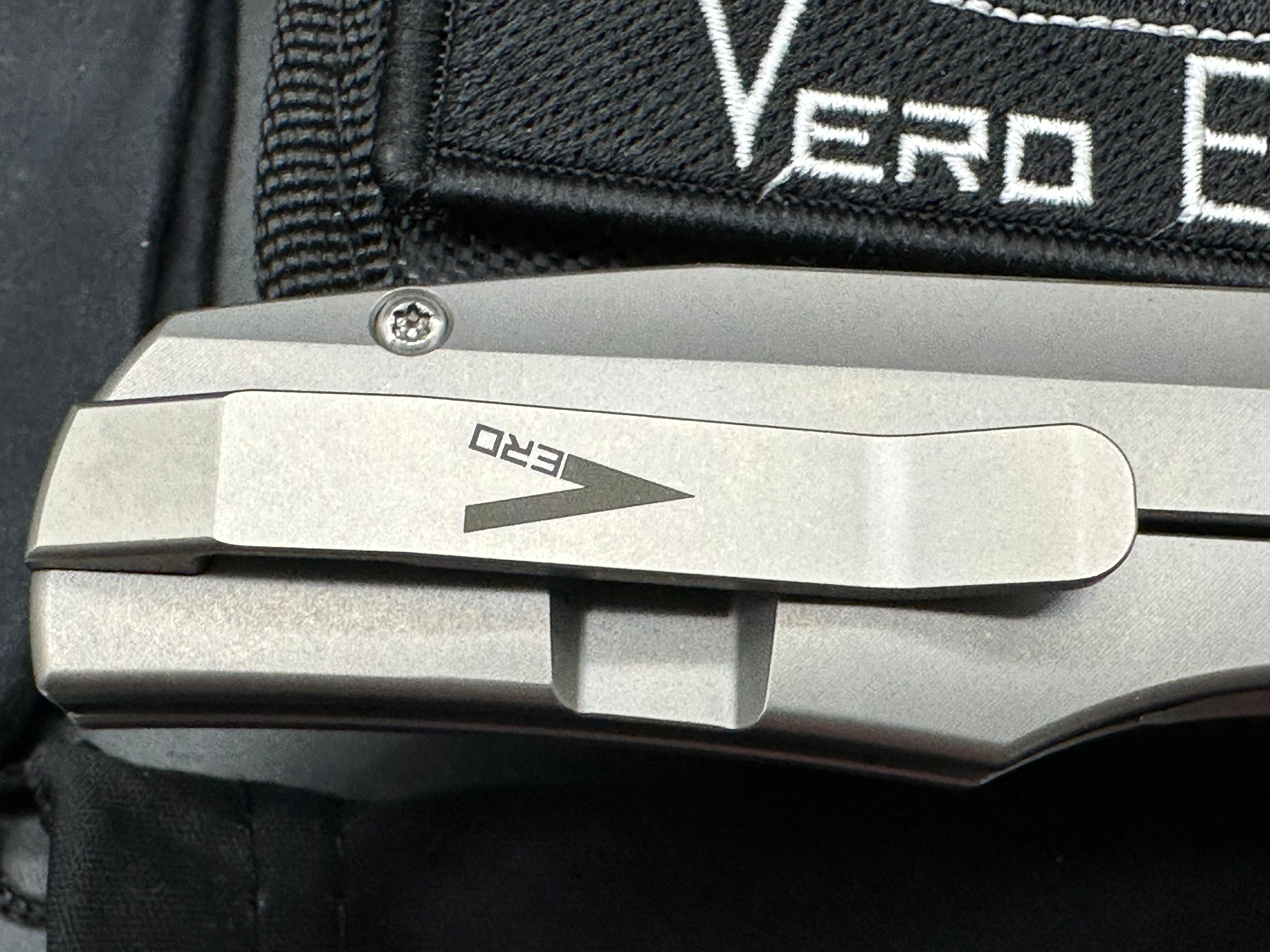 Vero Engineering Nova Mini 3.25" M390 Stonewash Blade with Titanium Raw Frame Lock Scales