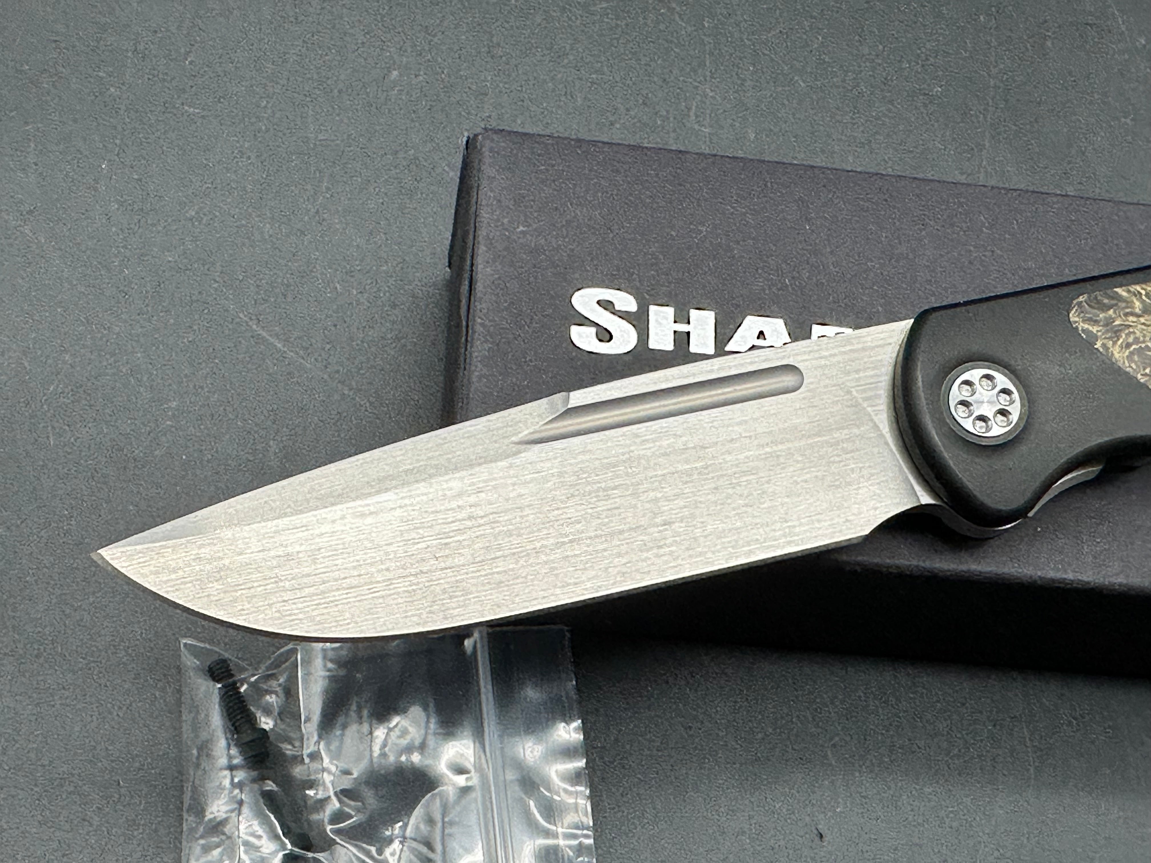 Sharp by Design Mini Tempest Gold CF inlays w/M390 blade