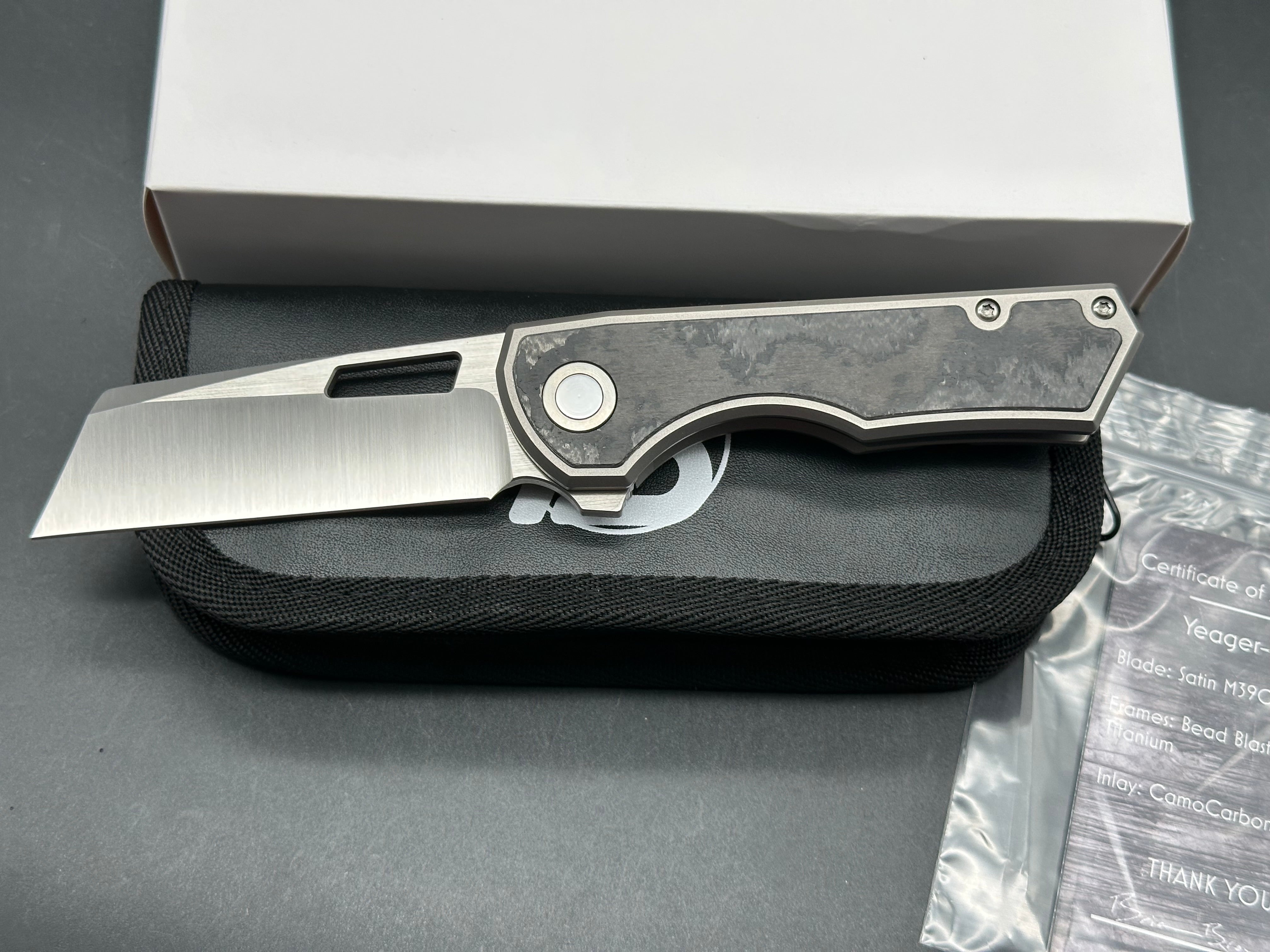 Brian Brown BBK Yeager-M V2 Flipper titanium/CF handle w/M390 blade