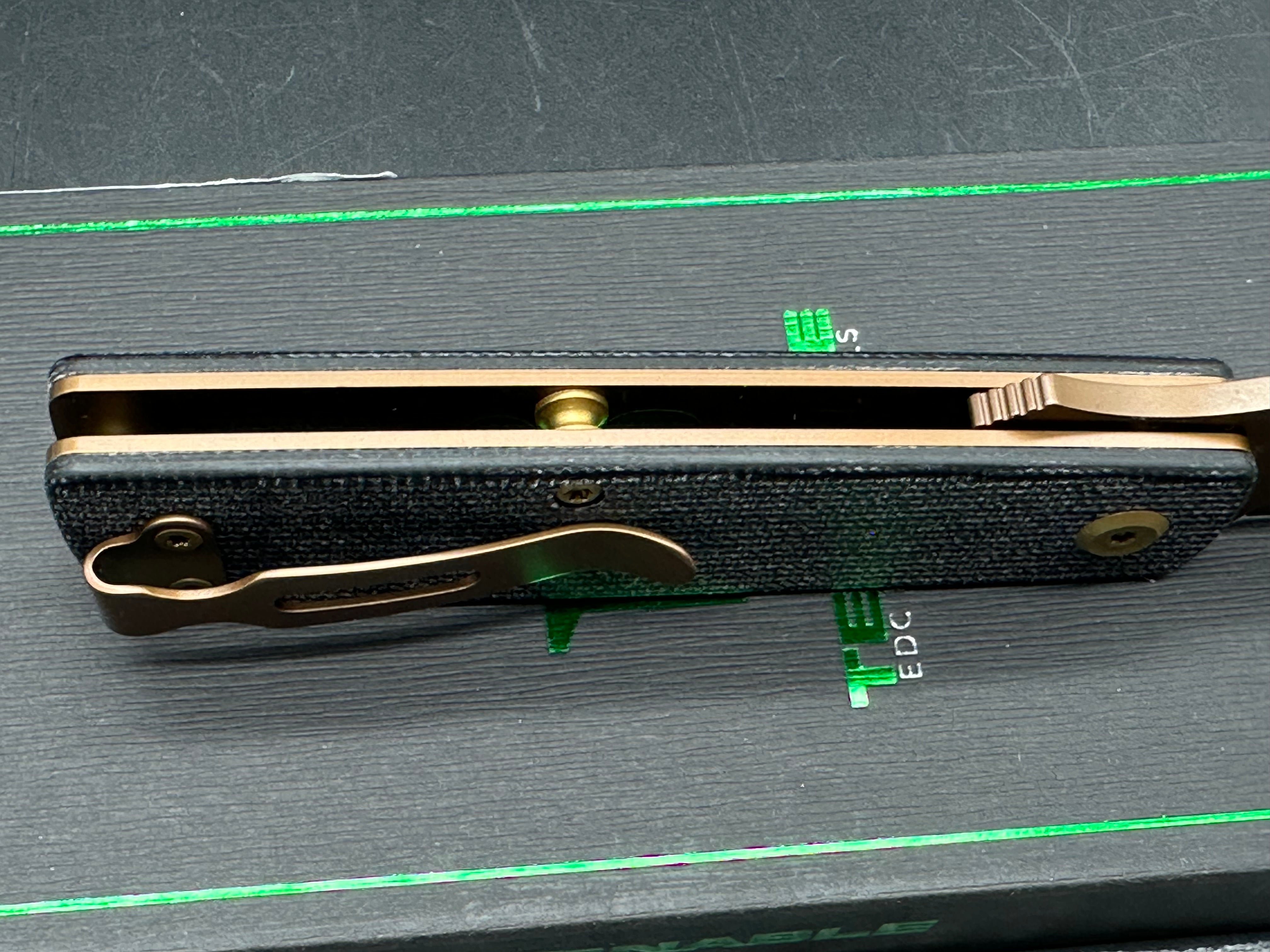 Tenable Higonokami 3.02'' Rose Gold Coated D2 Blade and Black Micarta Handle