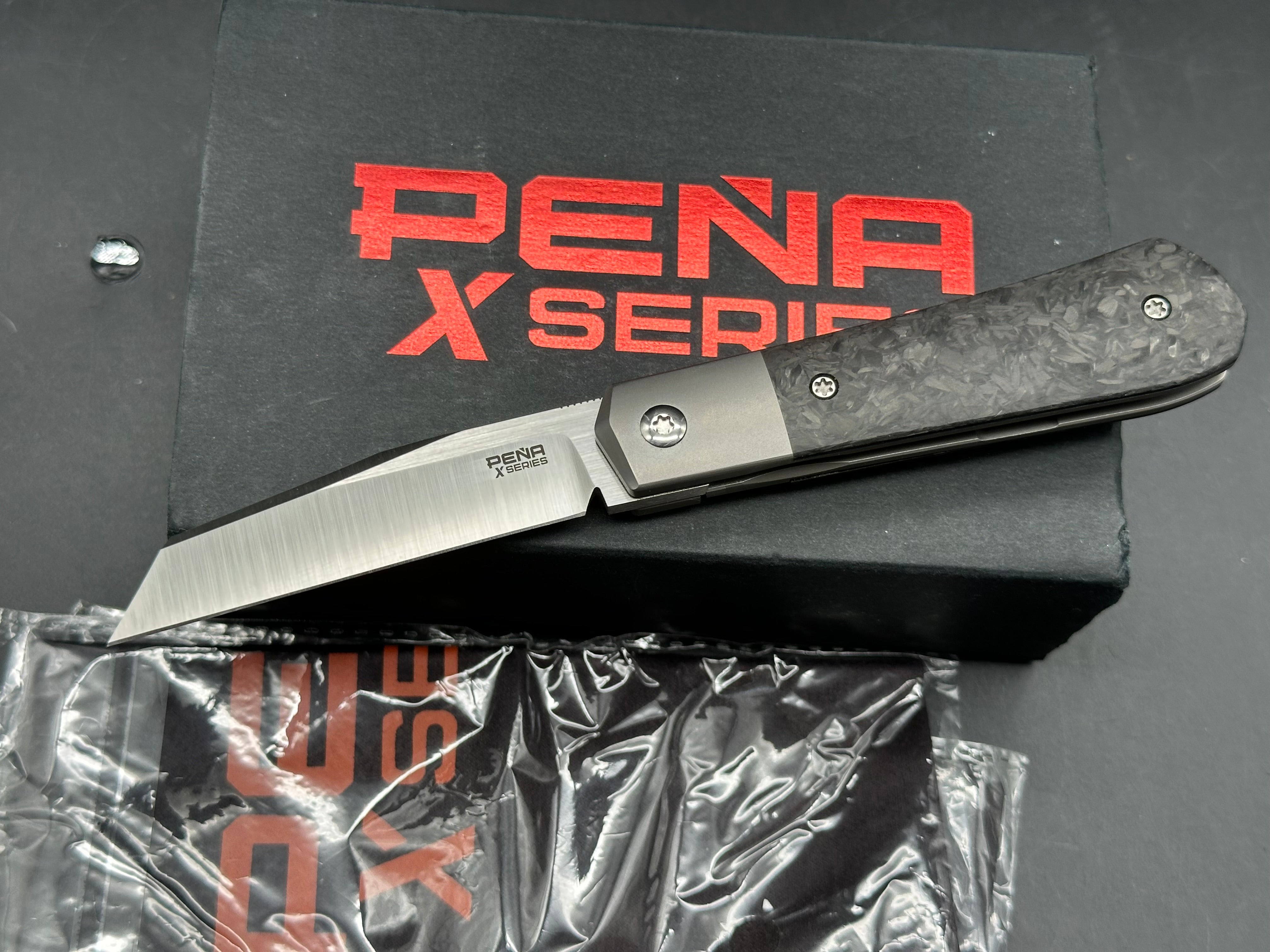 Pena Knives X-Series Raptor Front Flipper Knife Carbon Fiber (2.9" Satin)