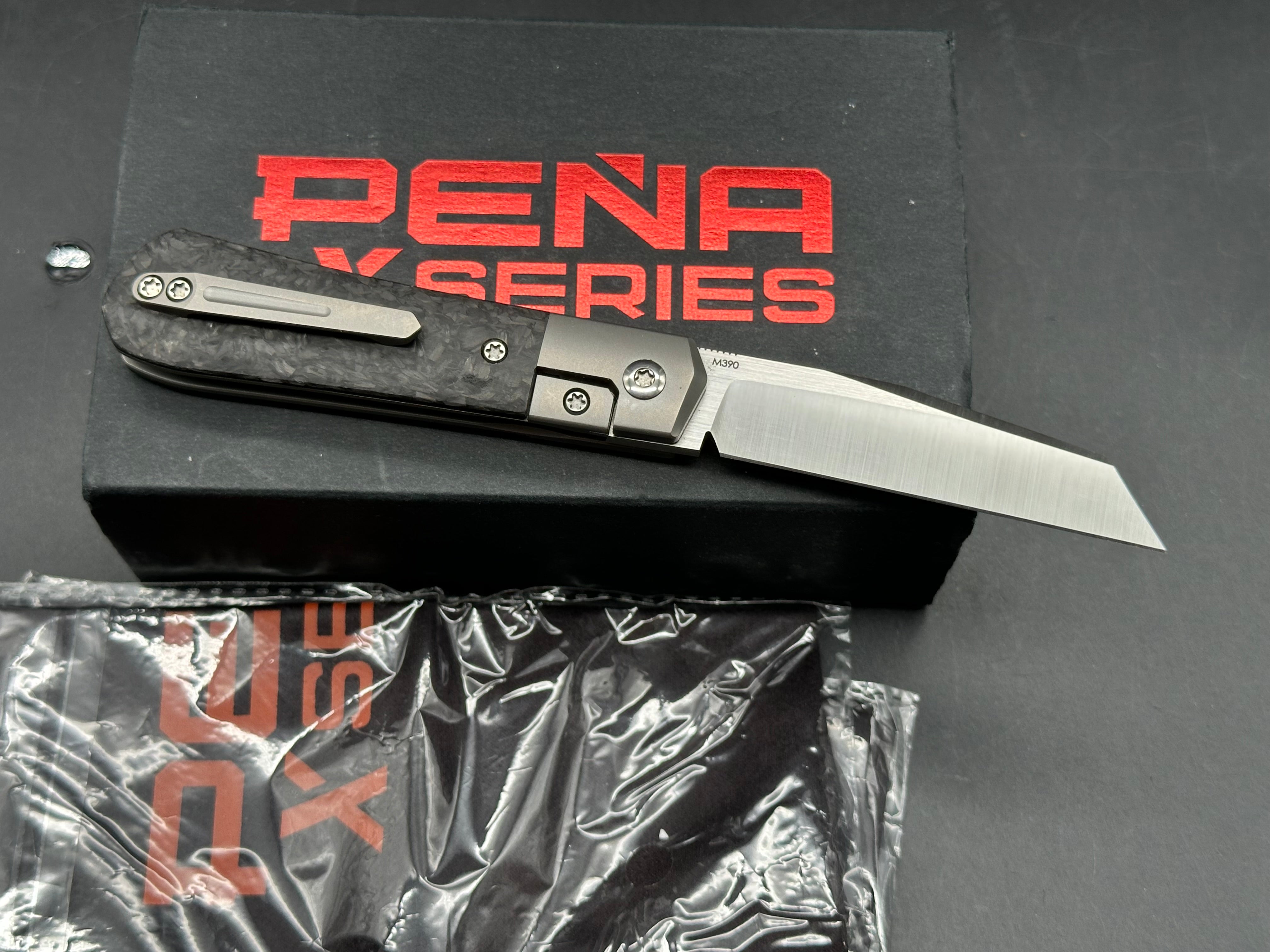 Pena Knives X-Series Raptor Front Flipper Knife Carbon Fiber (2.9" Satin)