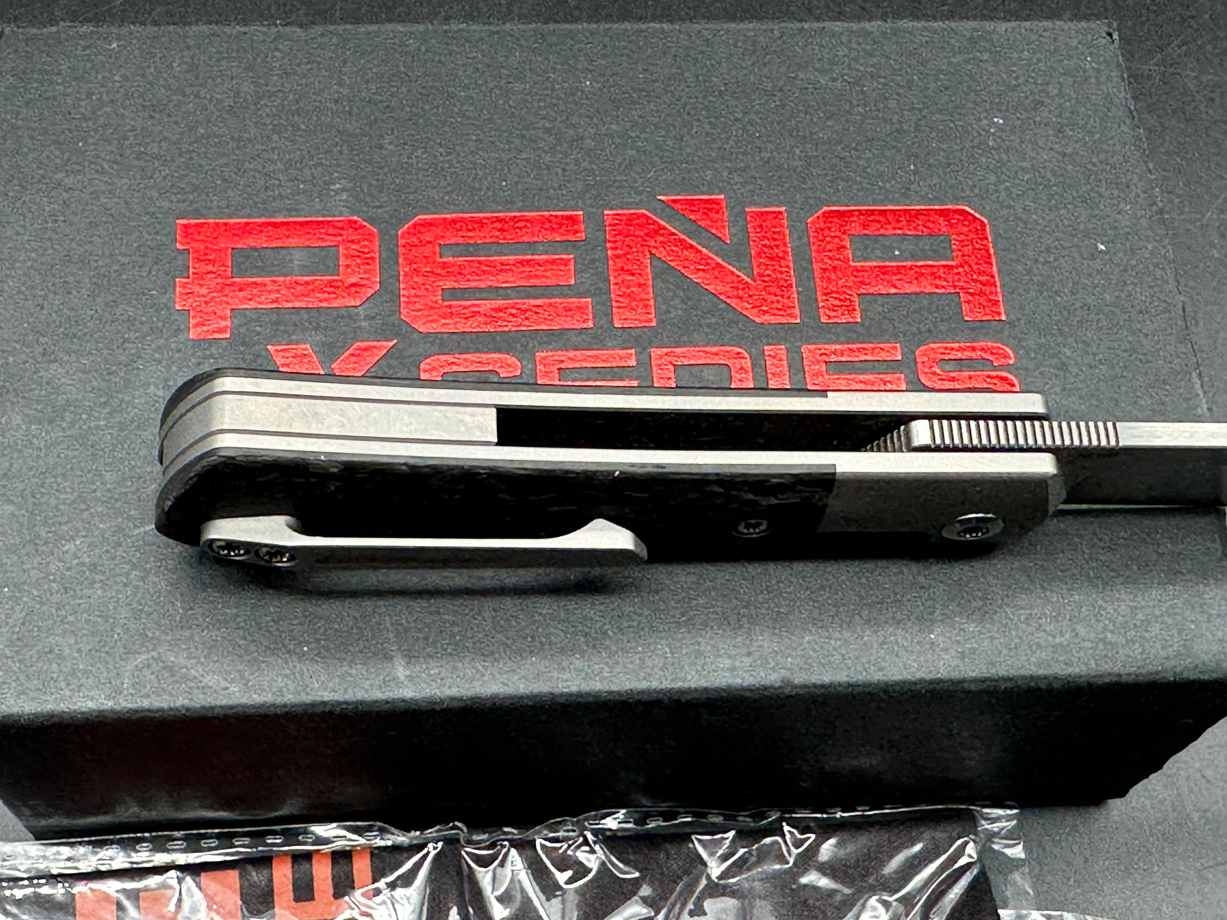Pena Knives X-Series Raptor Front Flipper Knife Carbon Fiber (2.9" Satin)