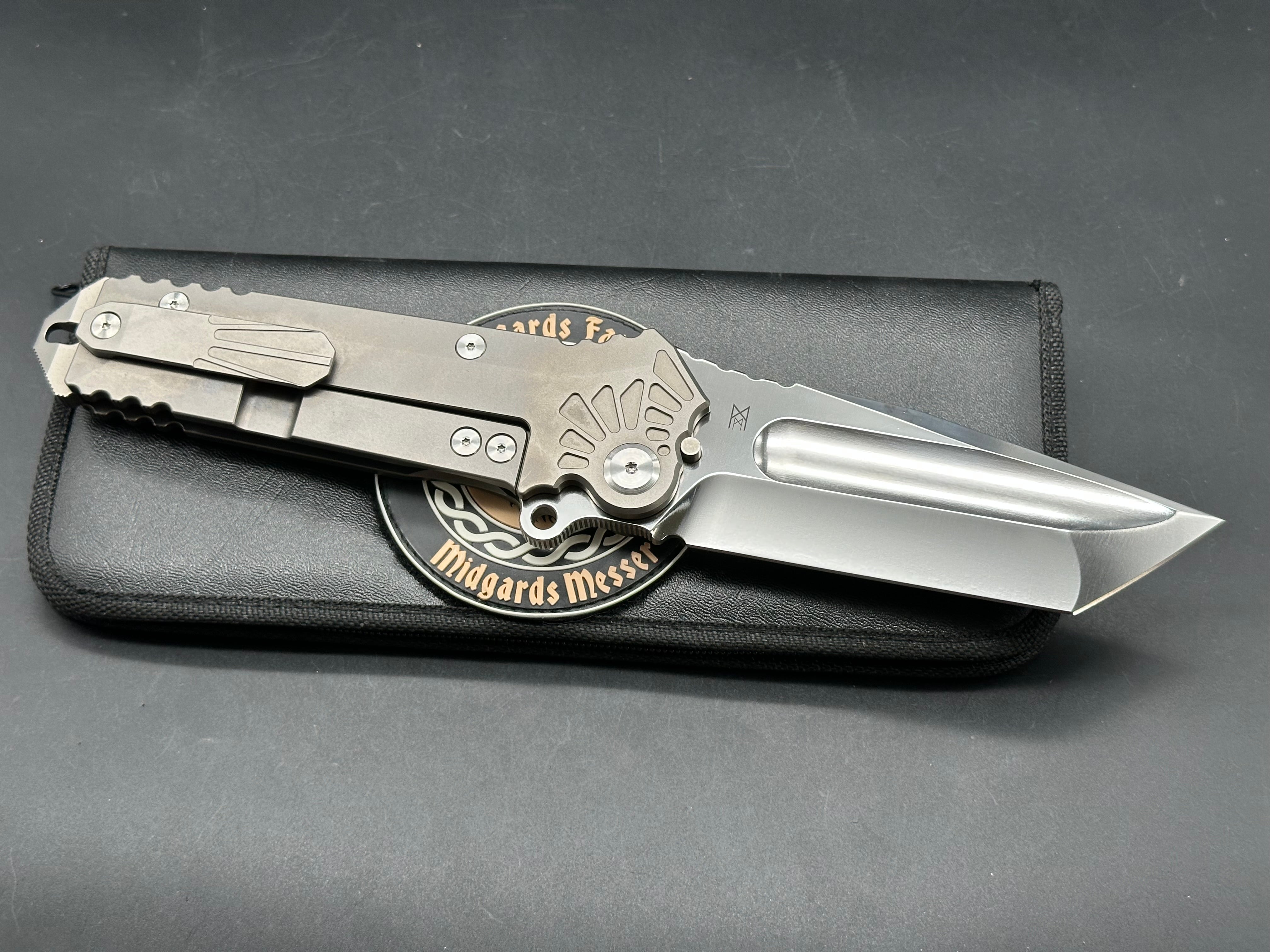 Midgards Messer & PMP Knives - Big Boss/Grey +Ti Frame/Tanto/Satin CPM-D2