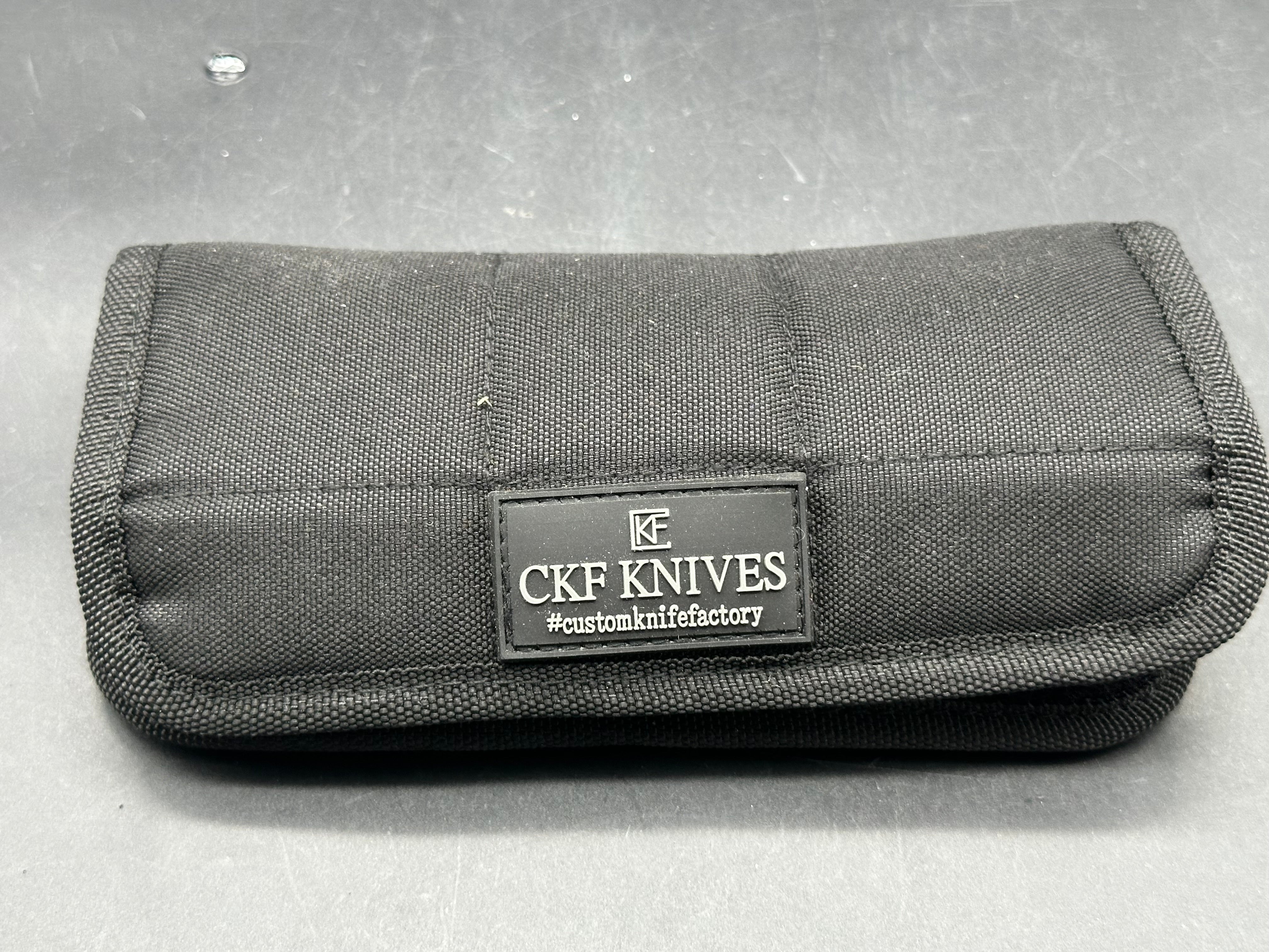 Custom Knife Factory FIF18 Tumbled Titanium Handles w/ Carbon Fiber Inlay & M398