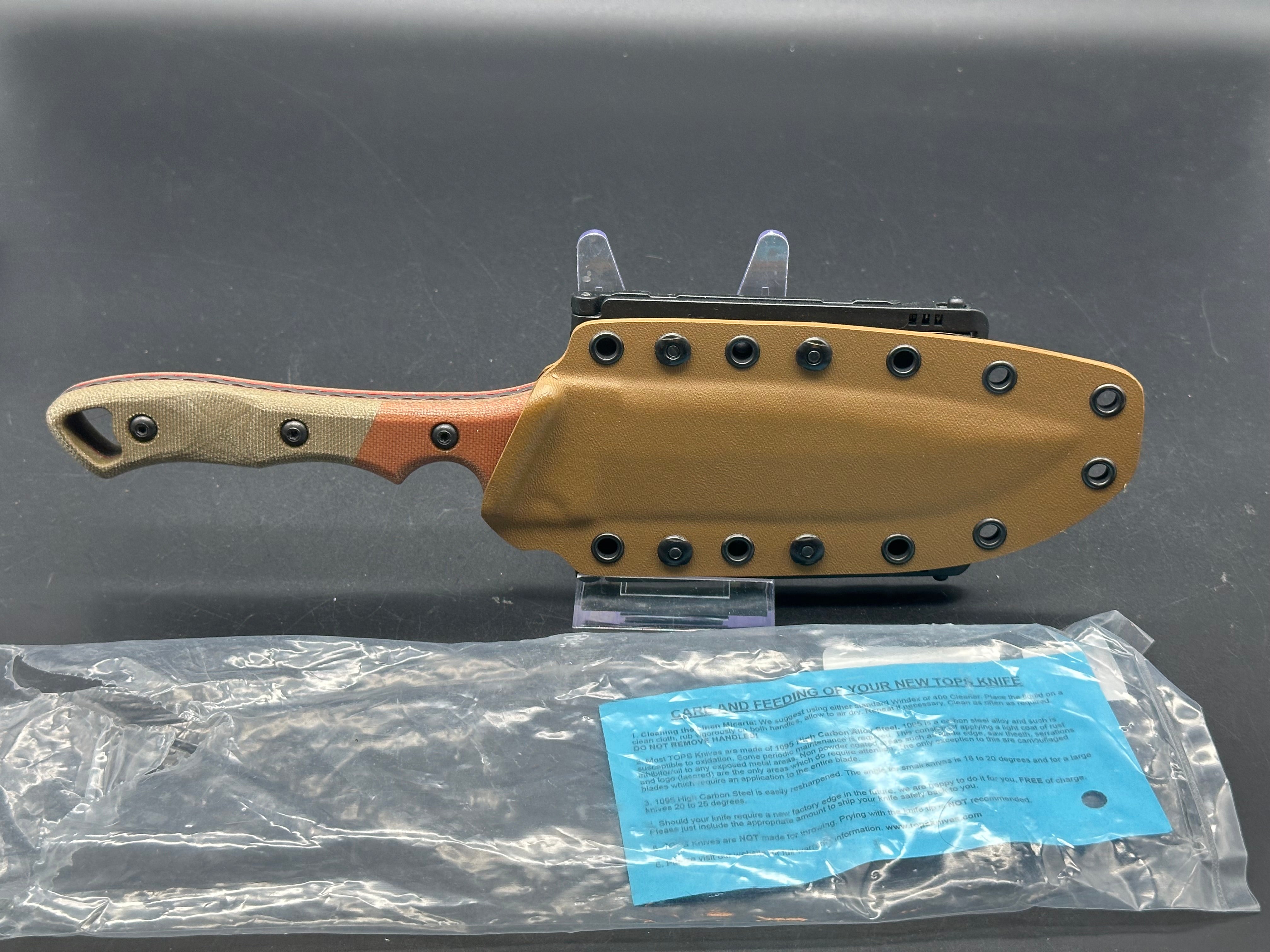 TOPS Viking Tactics Norseman Fixed Blade Knife Tan/Green Micarta (5.88")