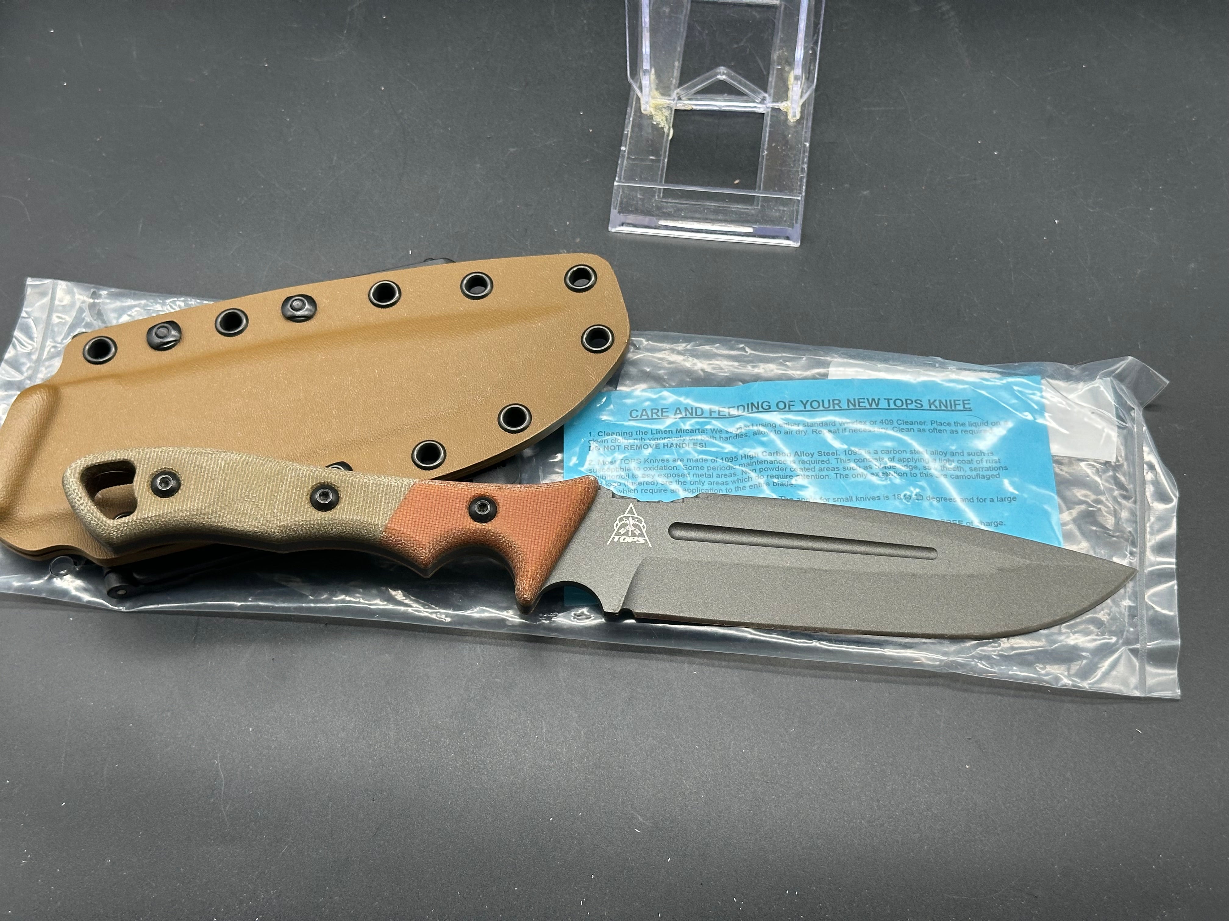 TOPS Viking Tactics Norseman Fixed Blade Knife Tan/Green Micarta (5.88")