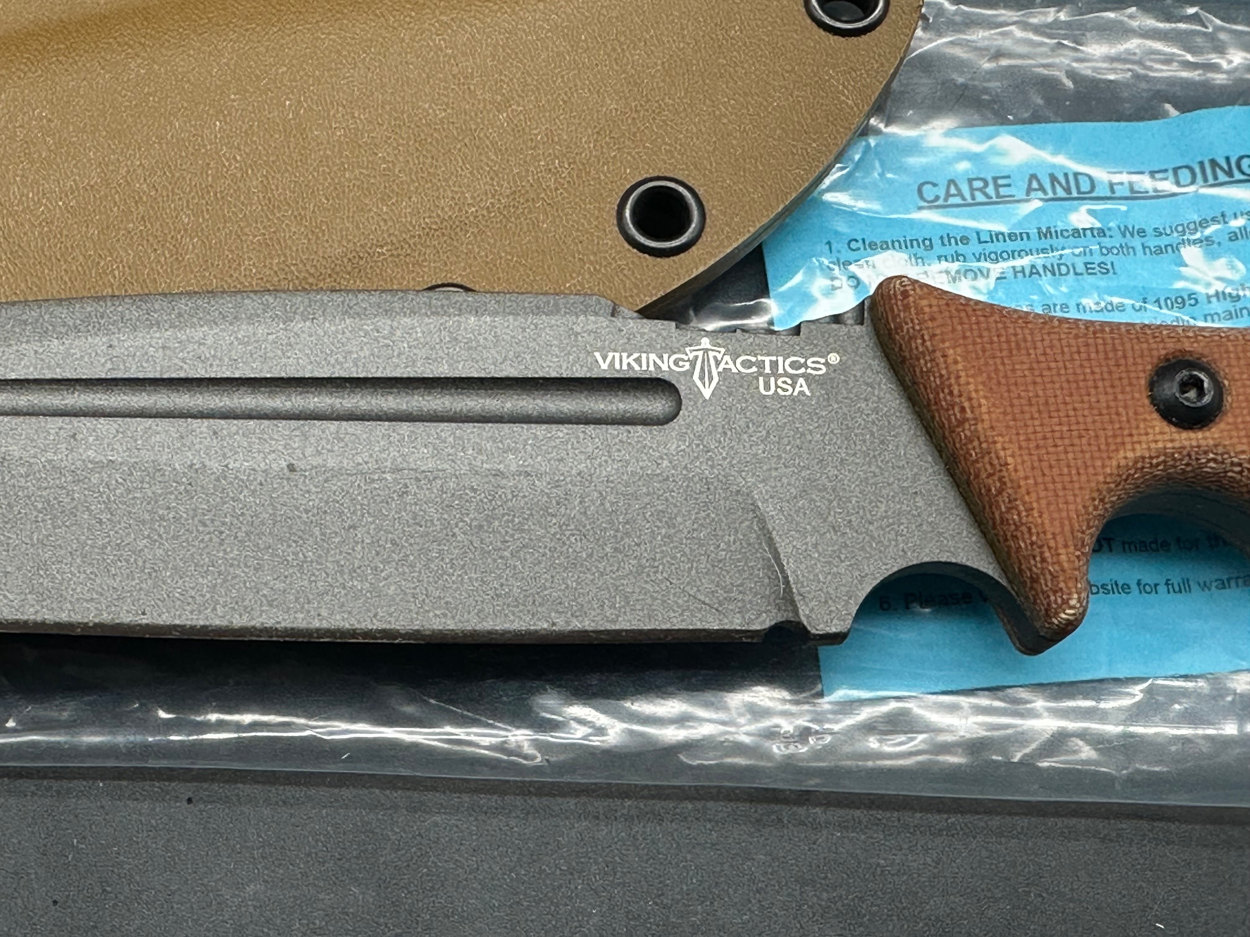 TOPS Viking Tactics Norseman Fixed Blade Knife Tan/Green Micarta (5.88")