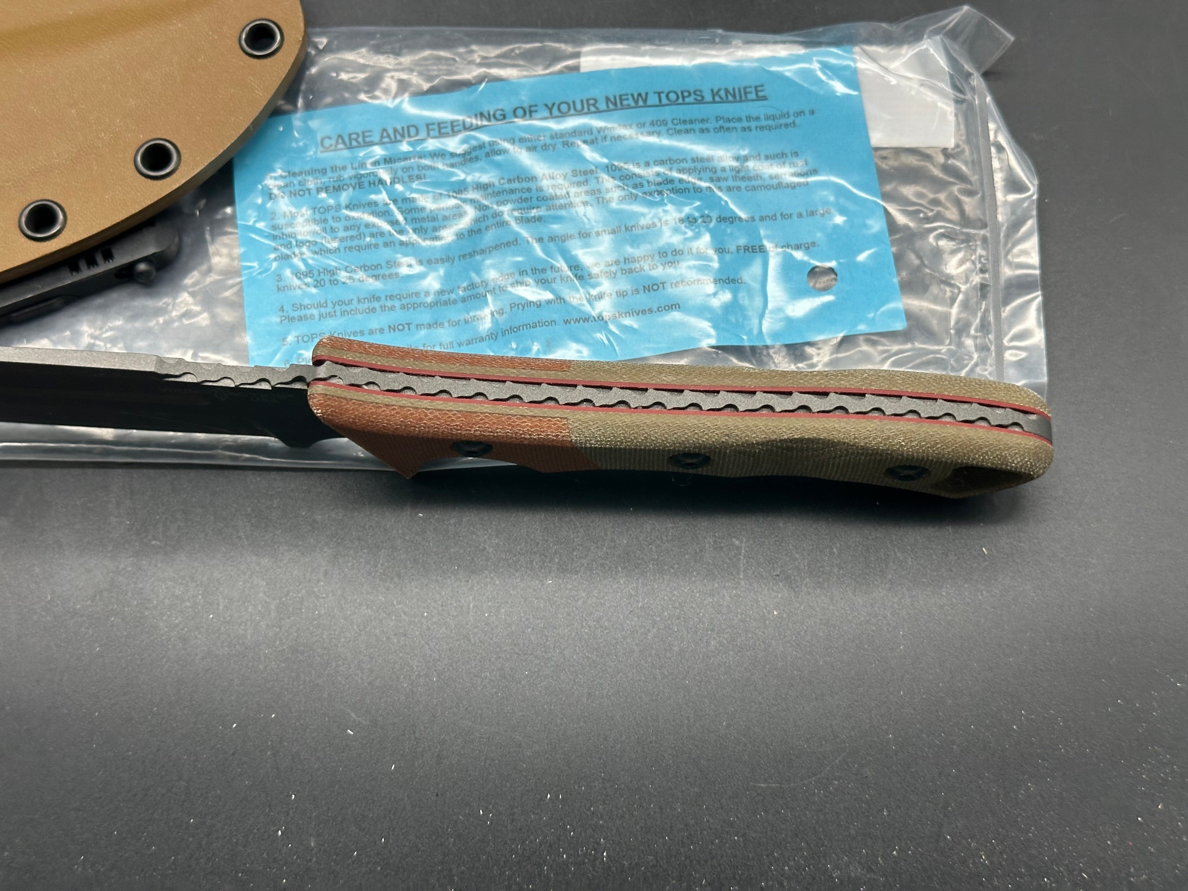 TOPS Viking Tactics Norseman Fixed Blade Knife Tan/Green Micarta (5.88")