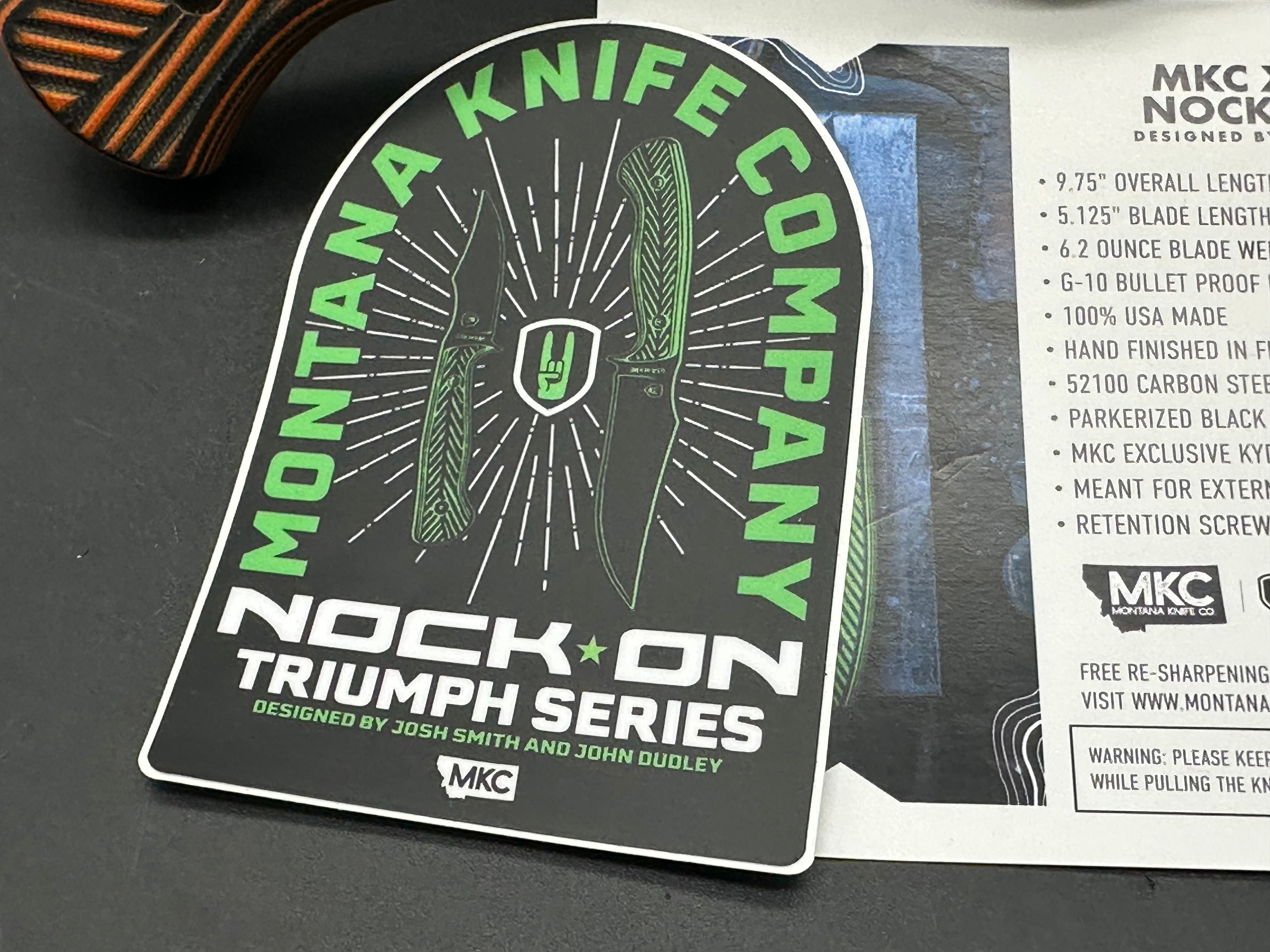 Montana Knife Co NOCK ON - TRIUMPH HUNTER XL - ORANGE & BLACK