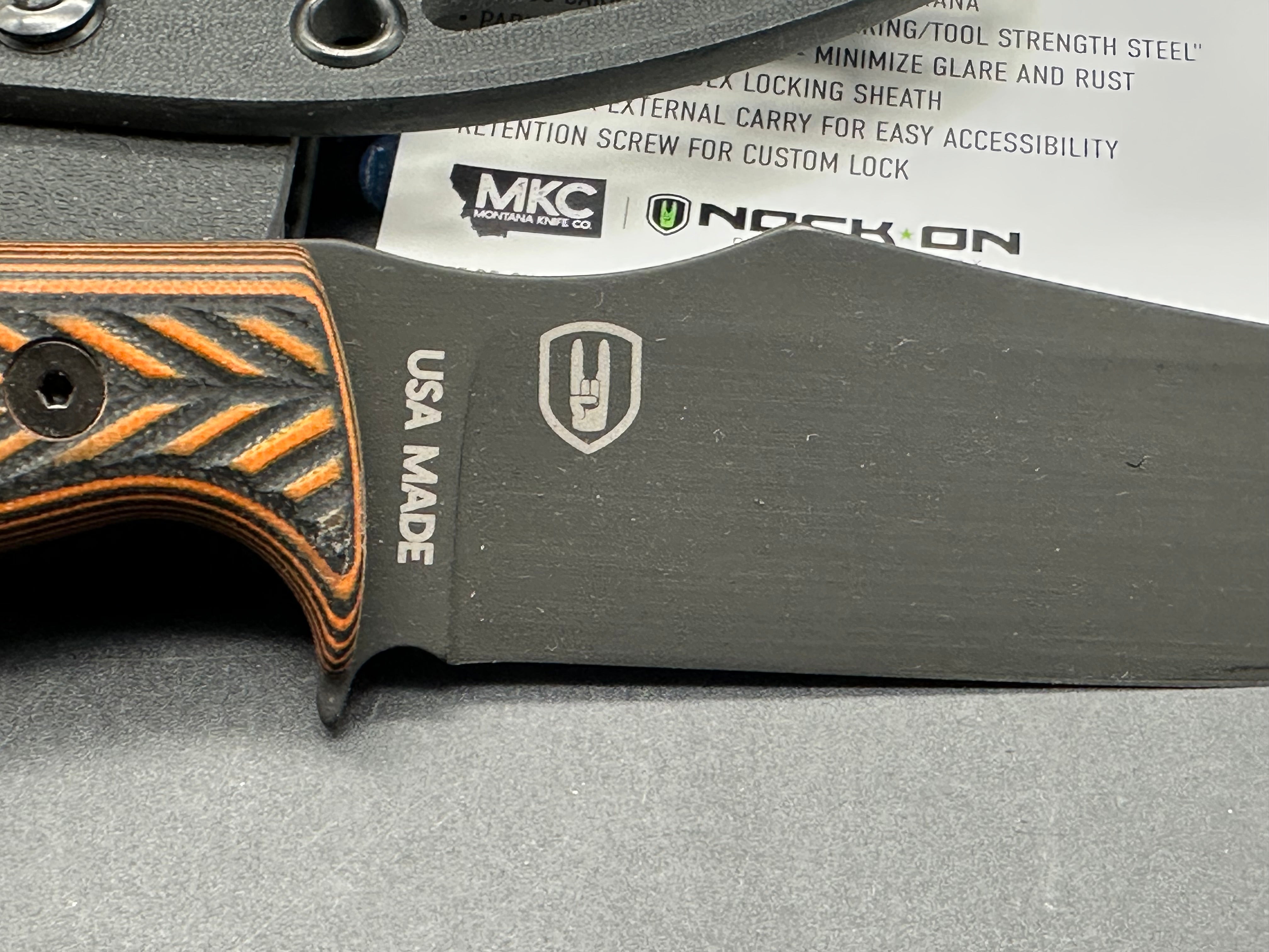 Montana Knife Co NOCK ON - TRIUMPH HUNTER XL - ORANGE & BLACK