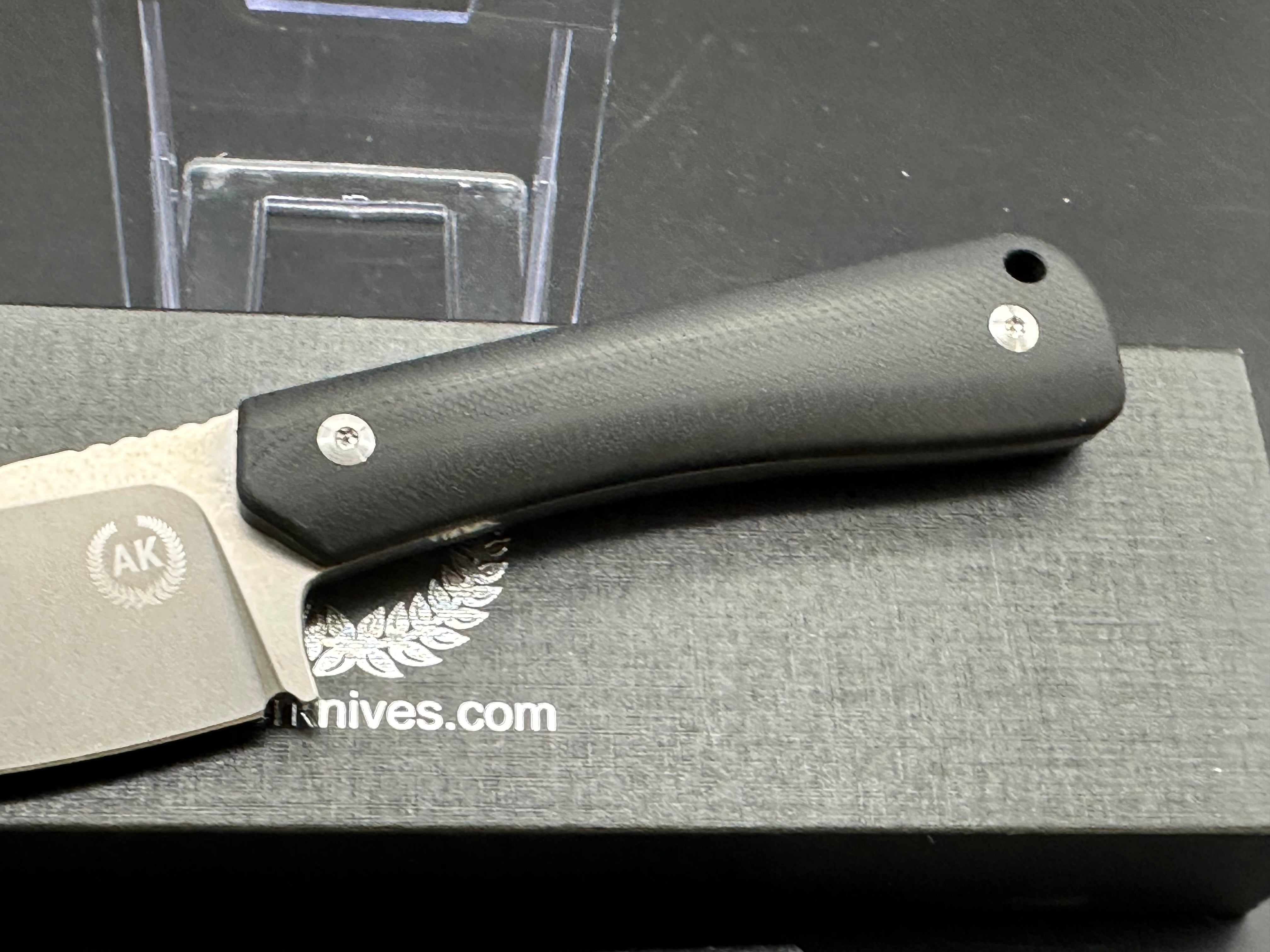Asher Fixie, 3.2" S90V Stonewash Blade with G10 Handle in Black