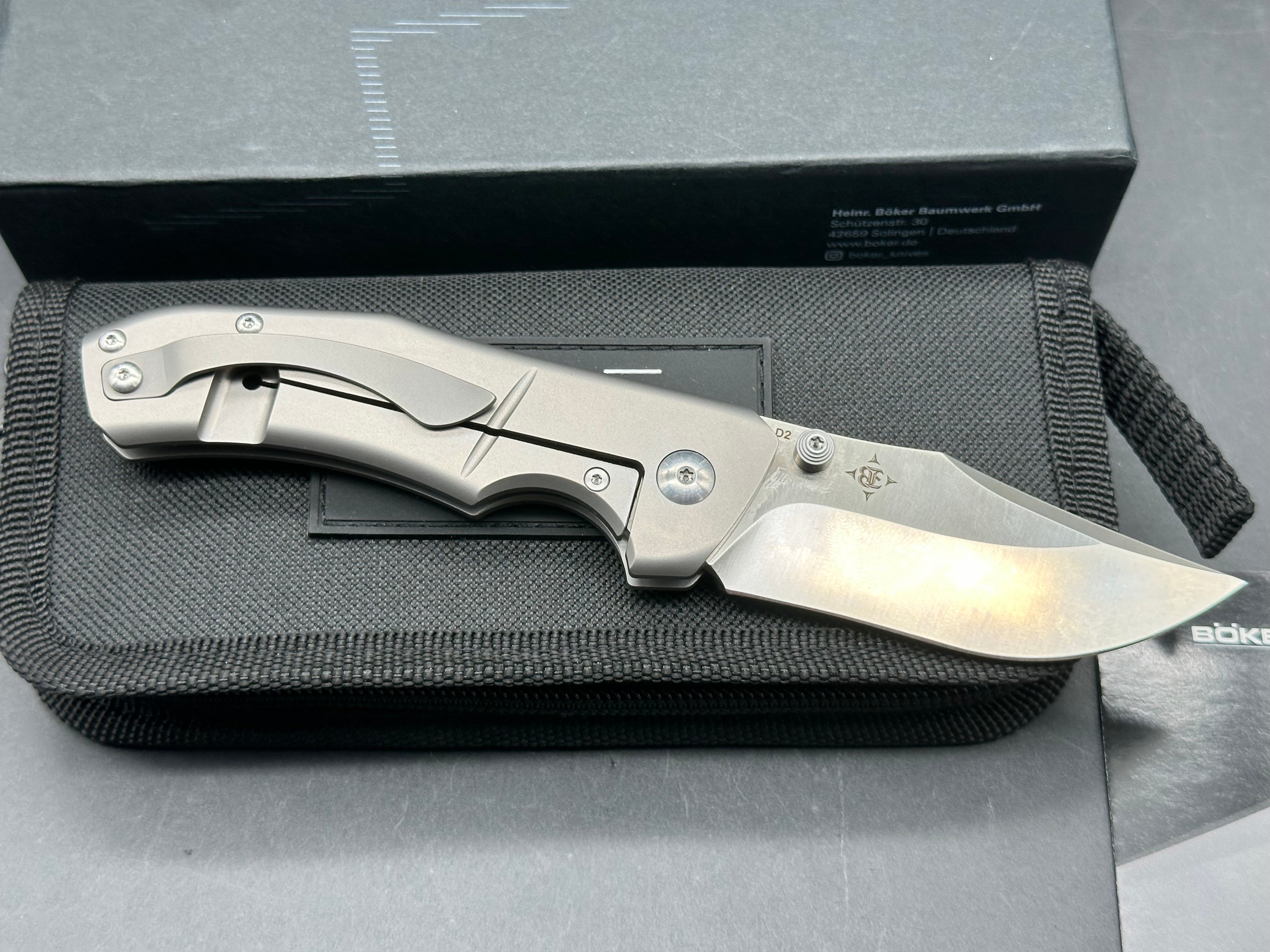 Boker Plus Jive Frame Lock Knife Titanium (3" Satin D2)