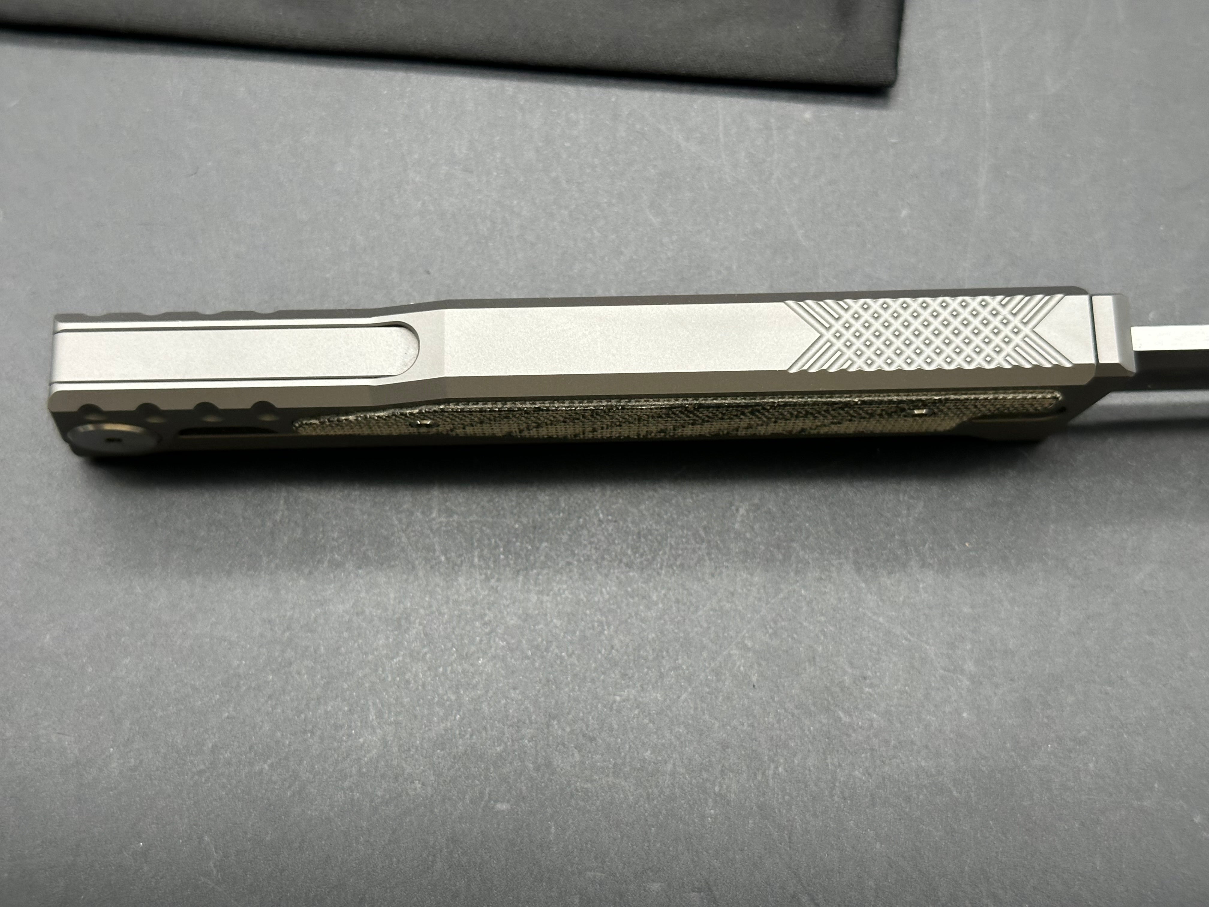 Reate EXO Tanto Gravity Knife Titanium/Black Micarta (3.75" Satin)