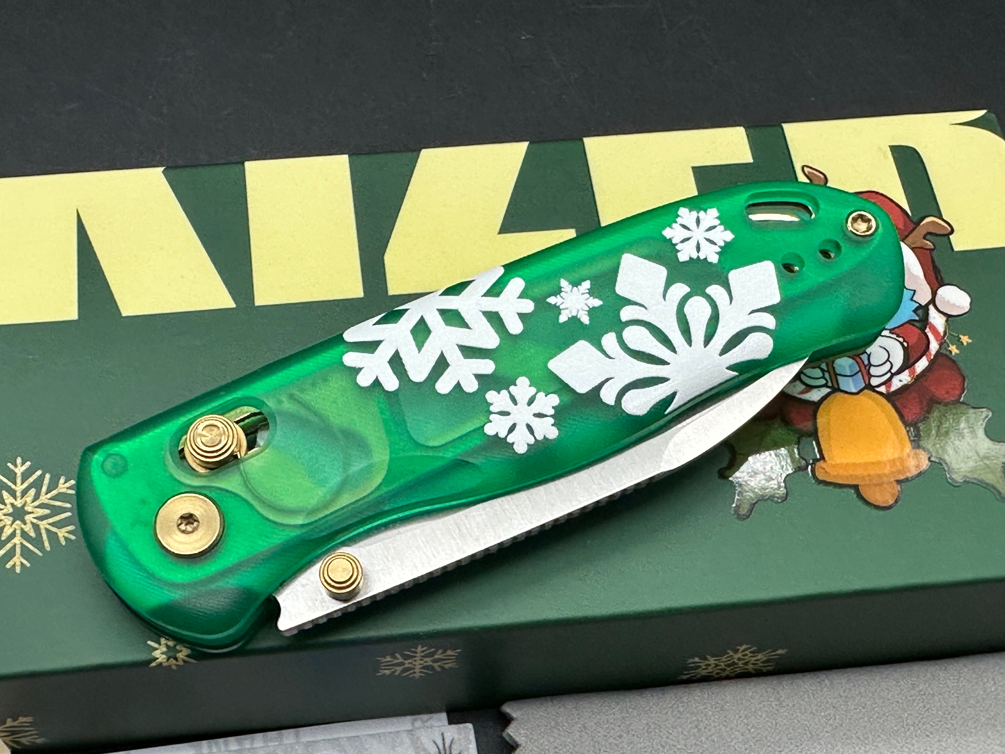Kizer Drop Bear Holiday issue green handle w/154CM blade