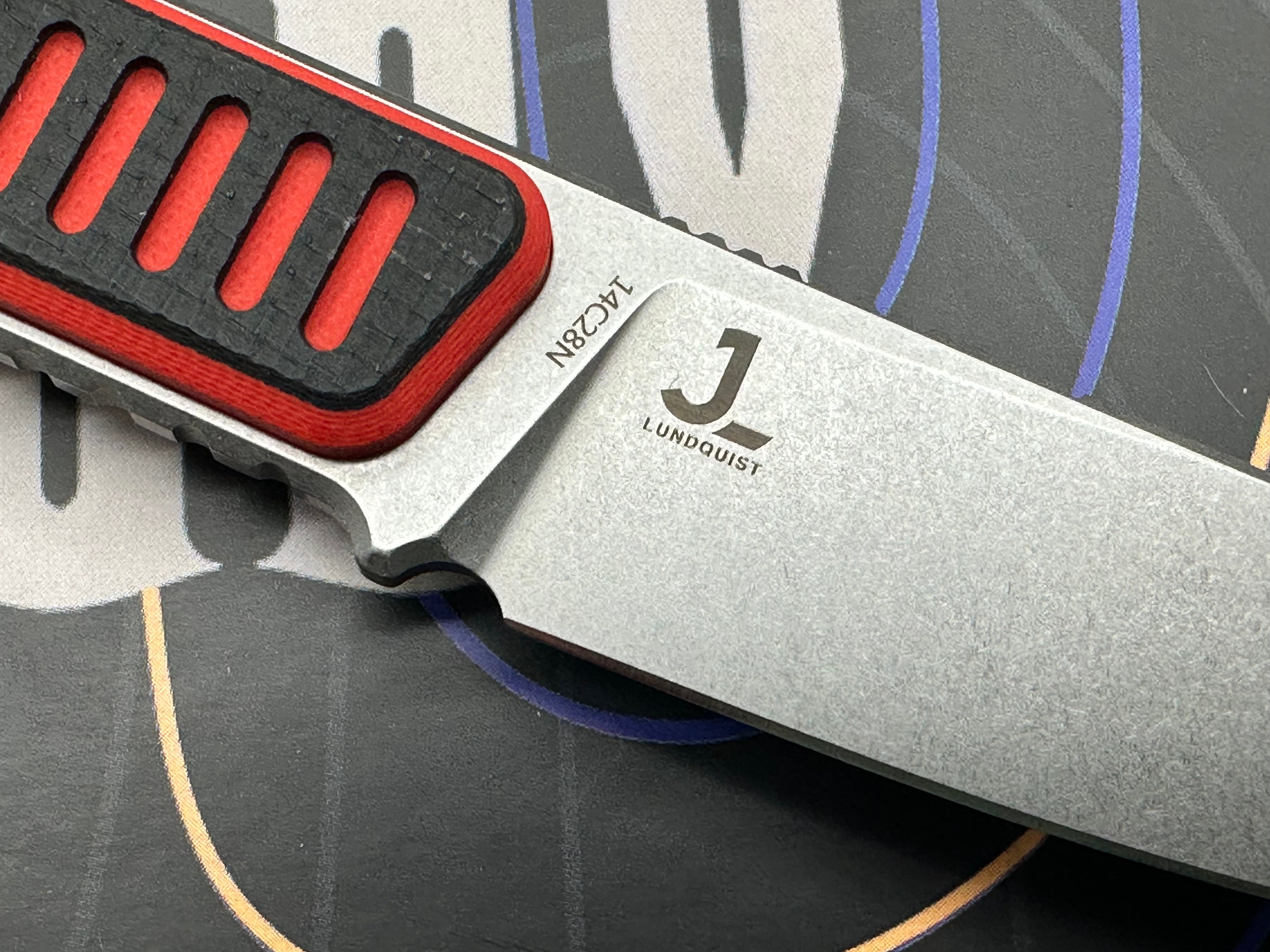 KUBEY JL KWAIKEN FIXED BLADE KNIFE RED/BLACK G10 HANDLE 14C28N PLAIN EDGE BEADBLAST FINISH