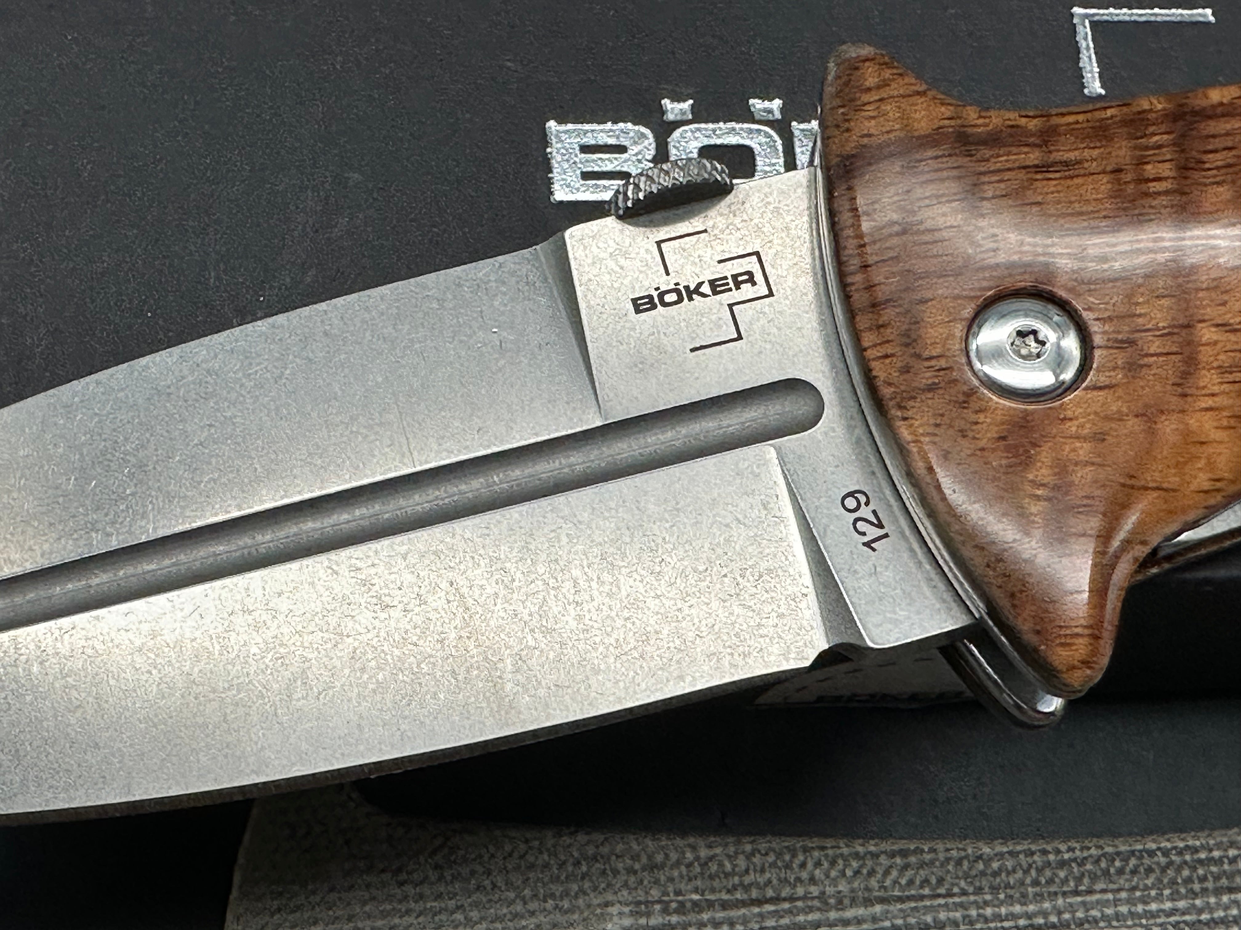Boker Pocket Smatchet Dagger Folding Knife Koa Wood Scales (4" SW)