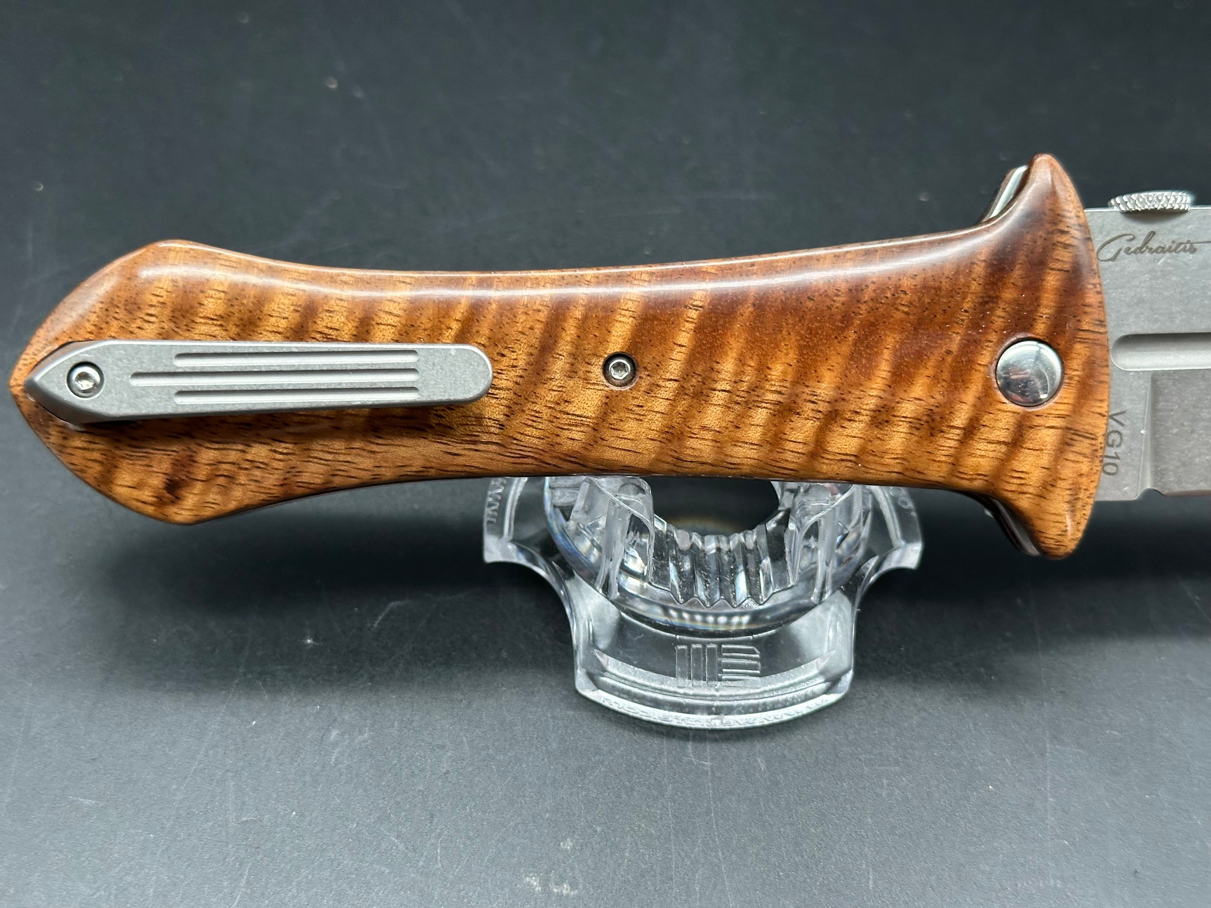 Boker Pocket Smatchet Dagger Folding Knife Koa Wood Scales (4" SW)