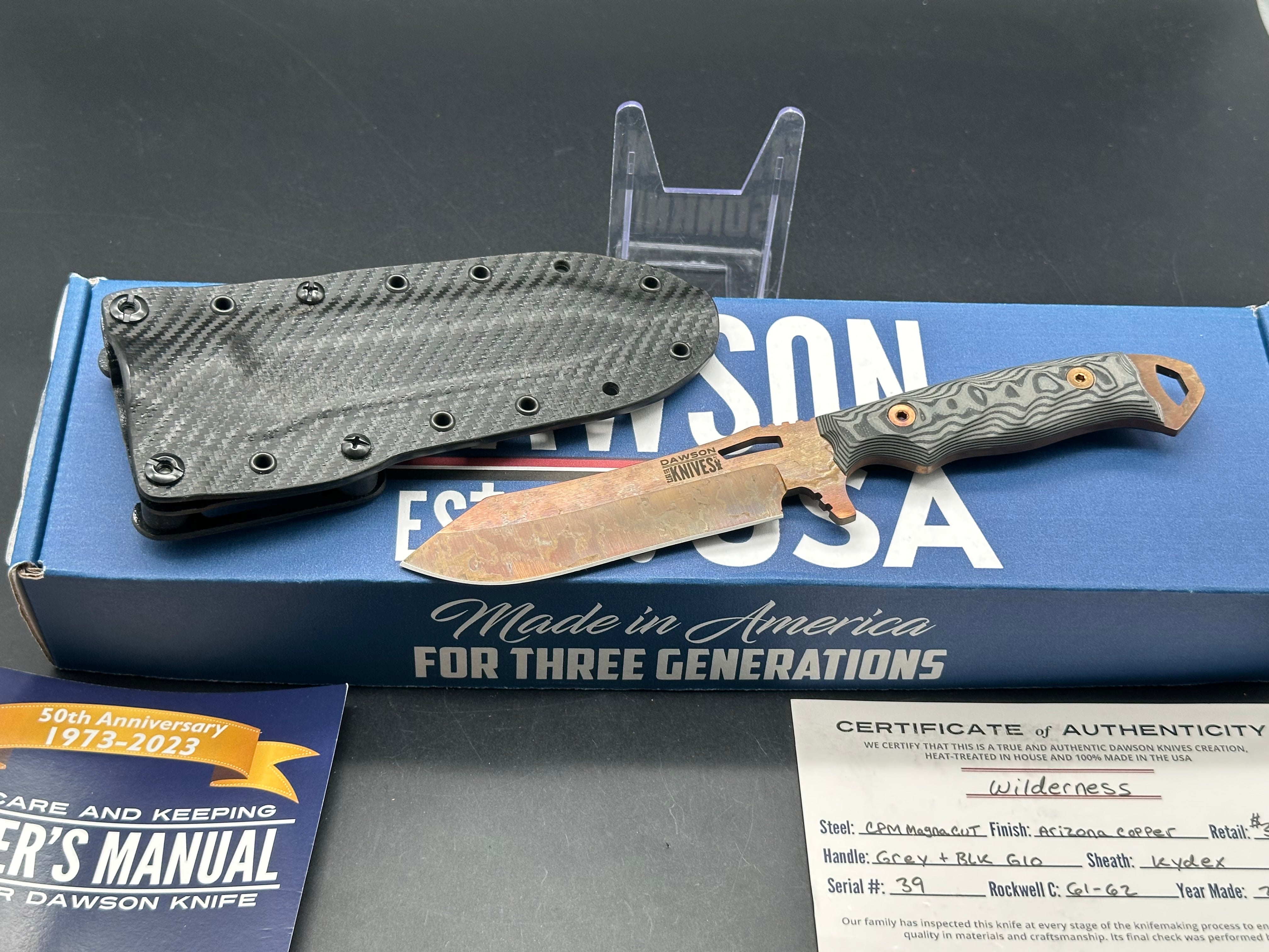 Dawson Knives Wilderness magnacut blade